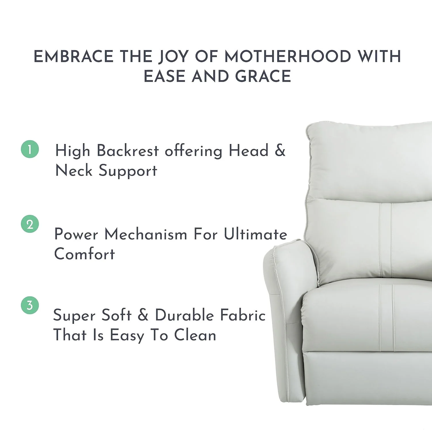 29.92" 270 Power Swivel Rocker Recliner Chair, Electric Glider Reclining Sofa With USB Ports, Power Swivel Glider, Rocking Chair Nursery Recliners For Living Room Bedroom - Image 14