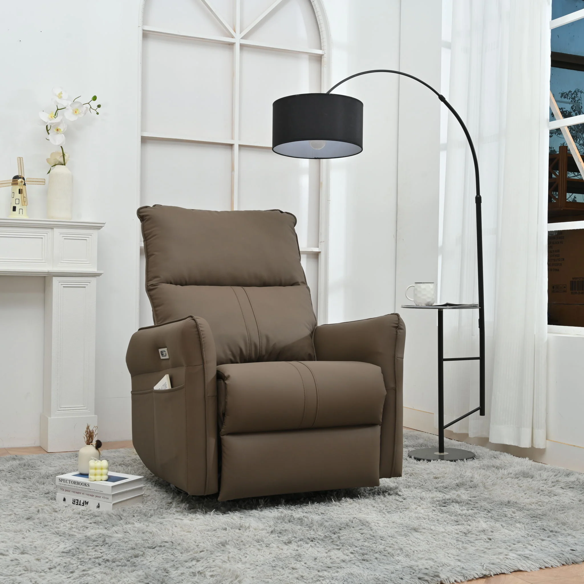 29.92" 270 Power Swivel Rocker Recliner Chair, Electric Glider Reclining Sofa With USB Ports, Power Swivel Glider, Rocking Chair Nursery Recliners For Living Room Bedroom - Image 9