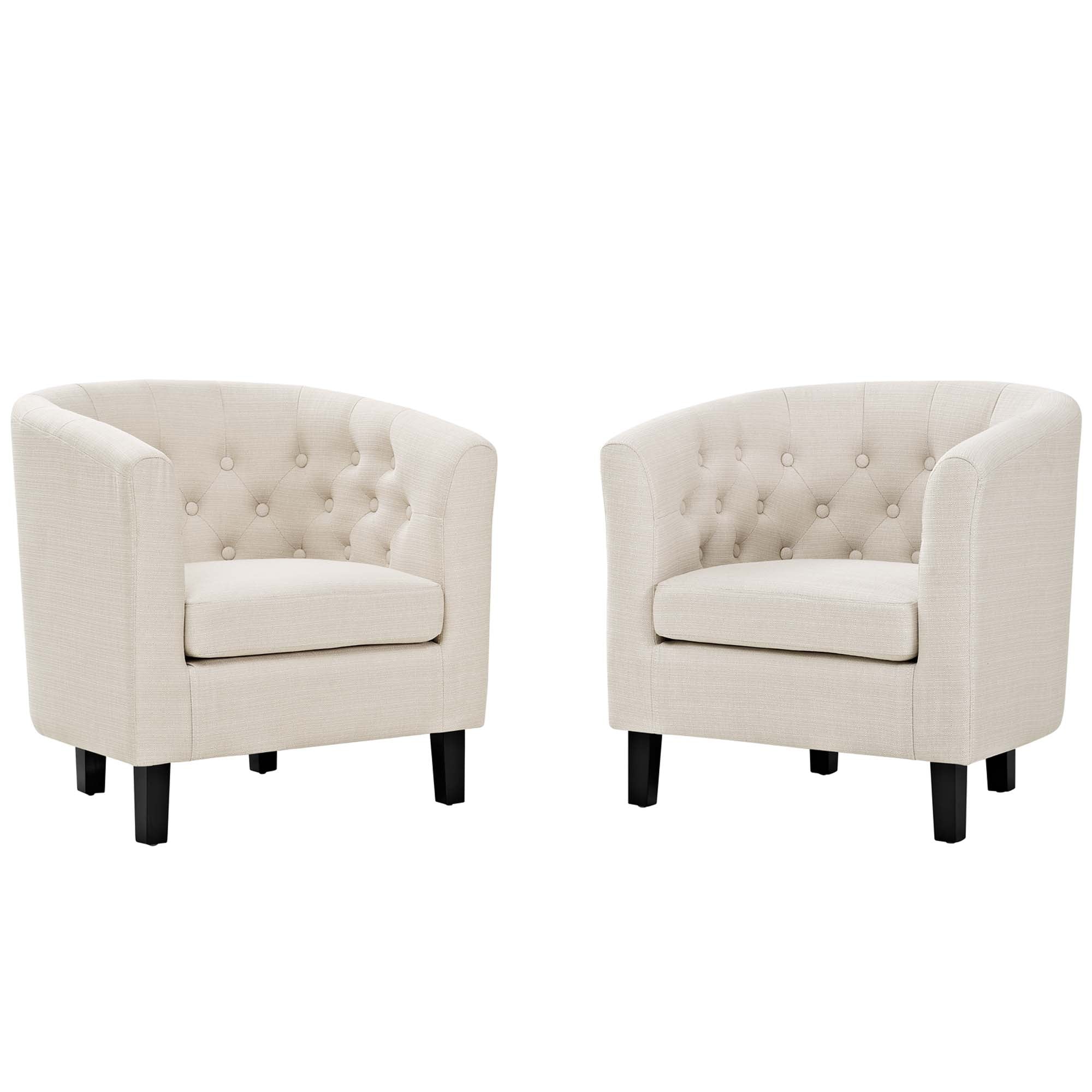 29 Inch Button Tufted Upholstered Fabric Armchair Set of 2 - Image 7