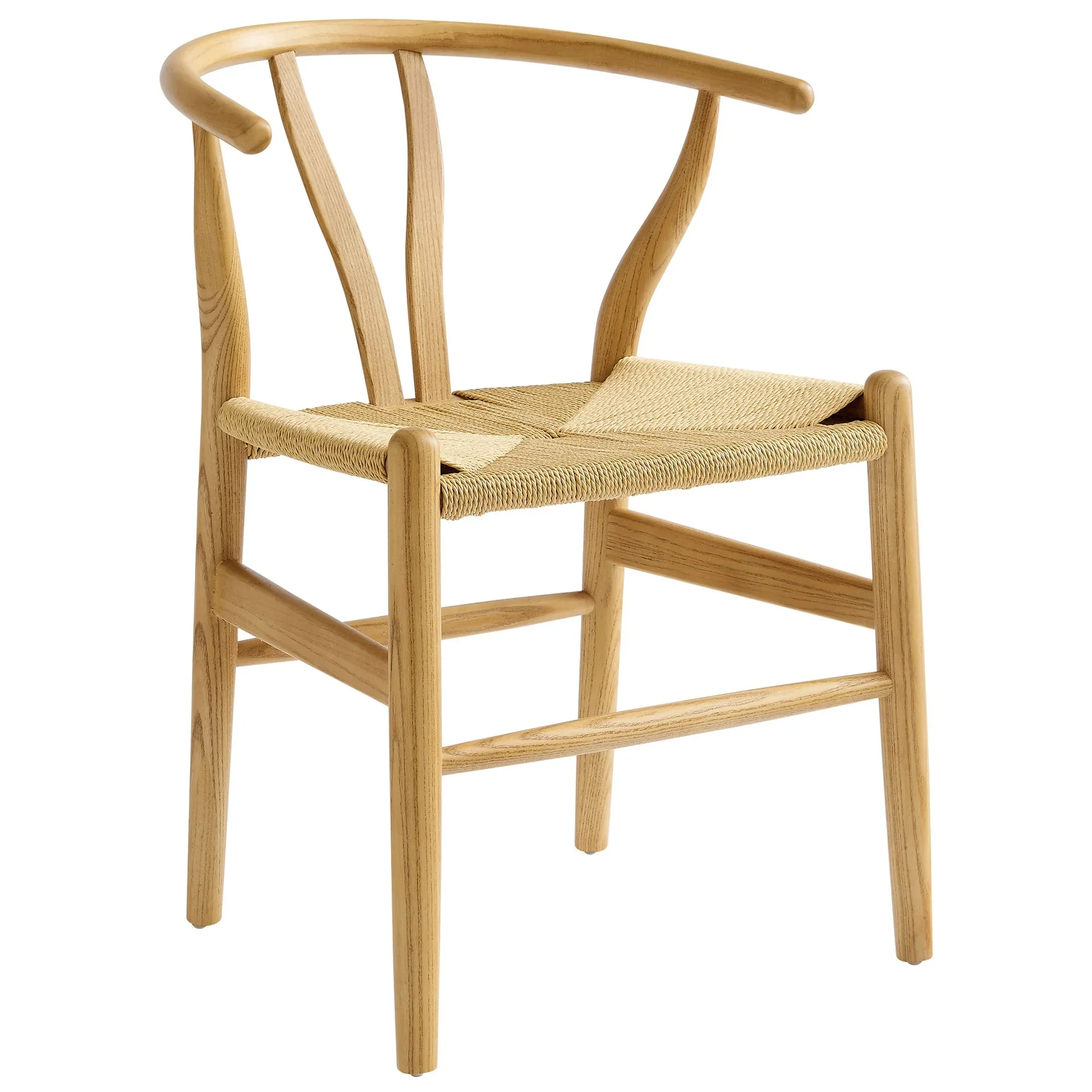 29 Inch Elm Wood Dining Side Chair with Woven Rope Seat - Image 12