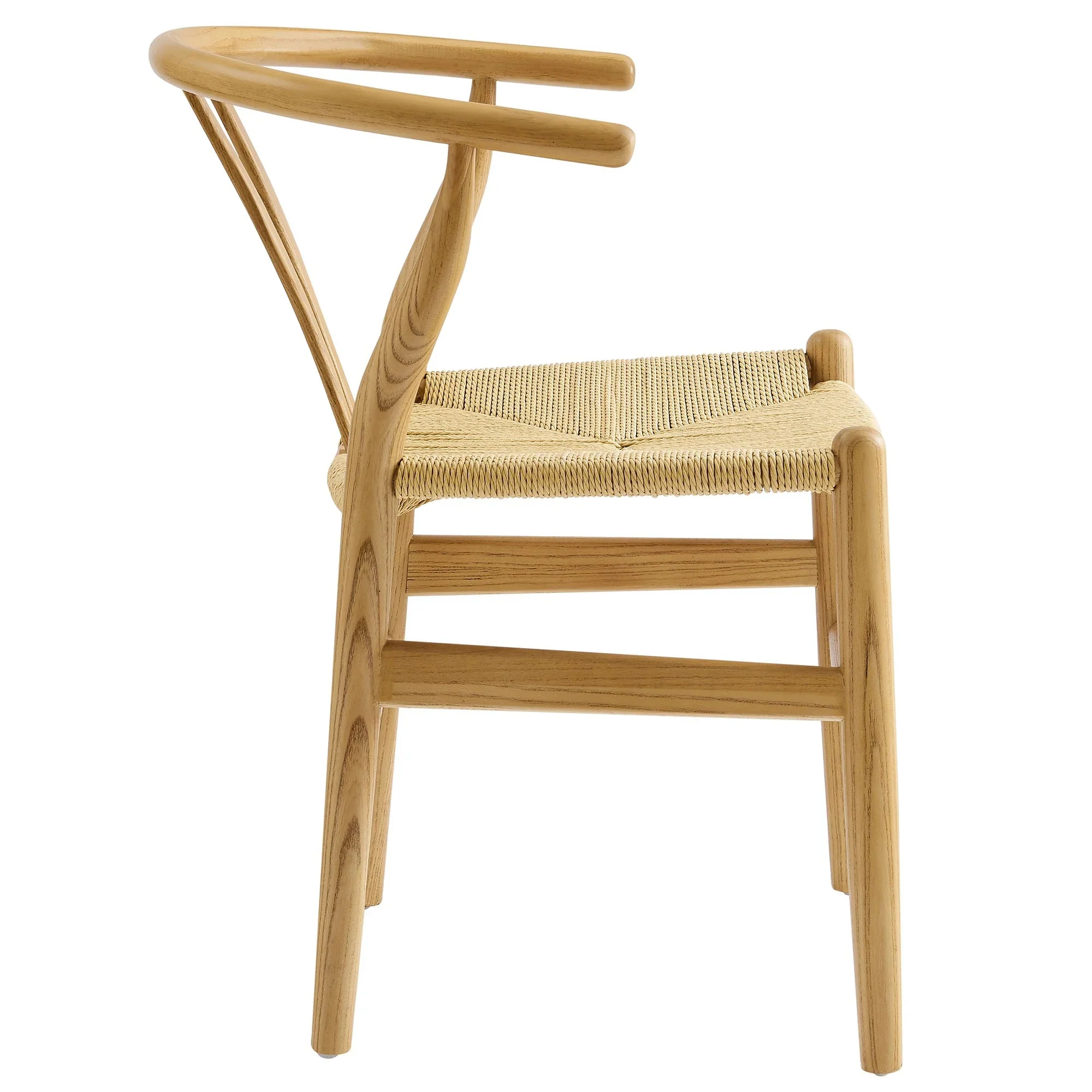 29 Inch Elm Wood Dining Side Chair with Woven Rope Seat - Image 13