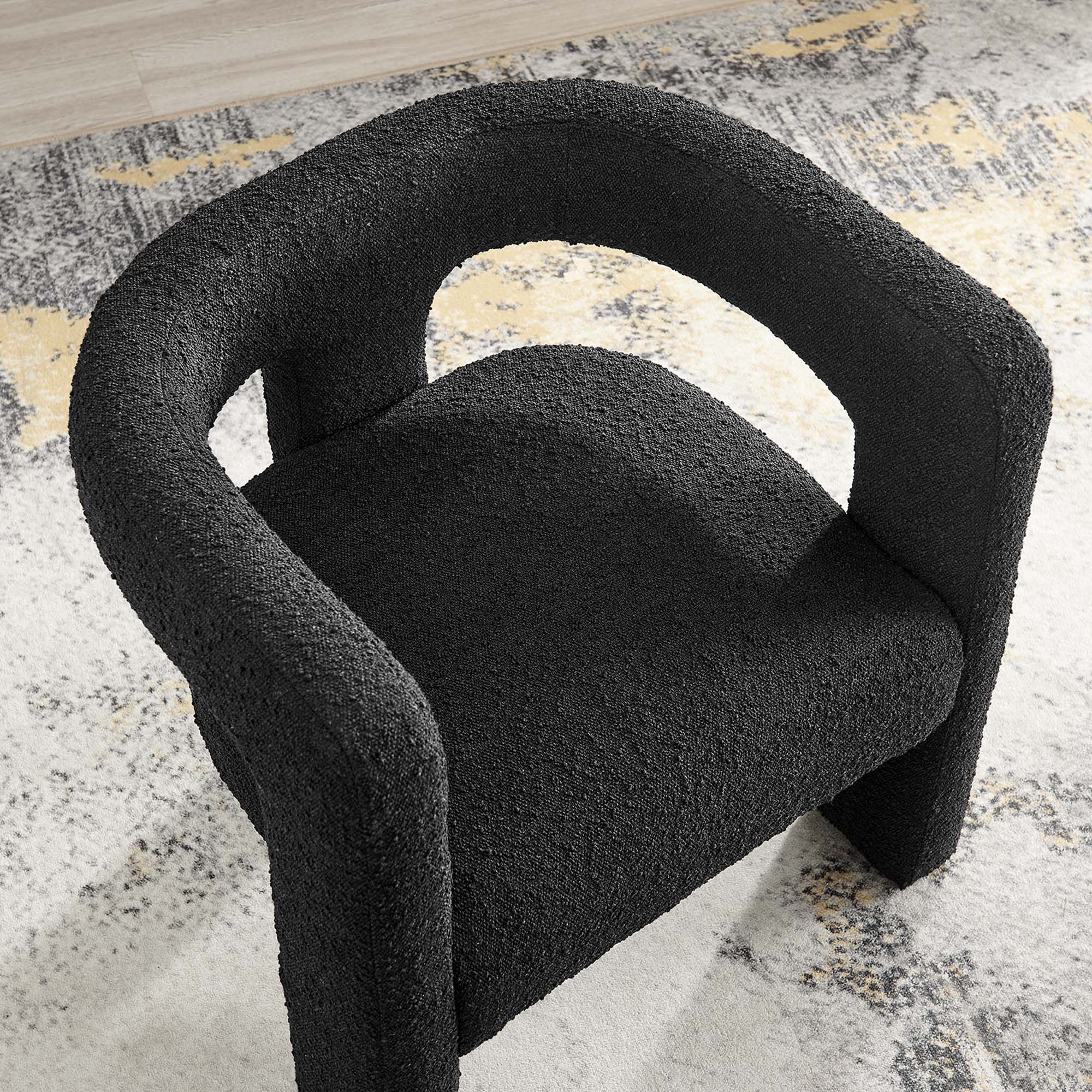 29 Inch Modern Rounded Boucle Fabric Armchair - Image 11