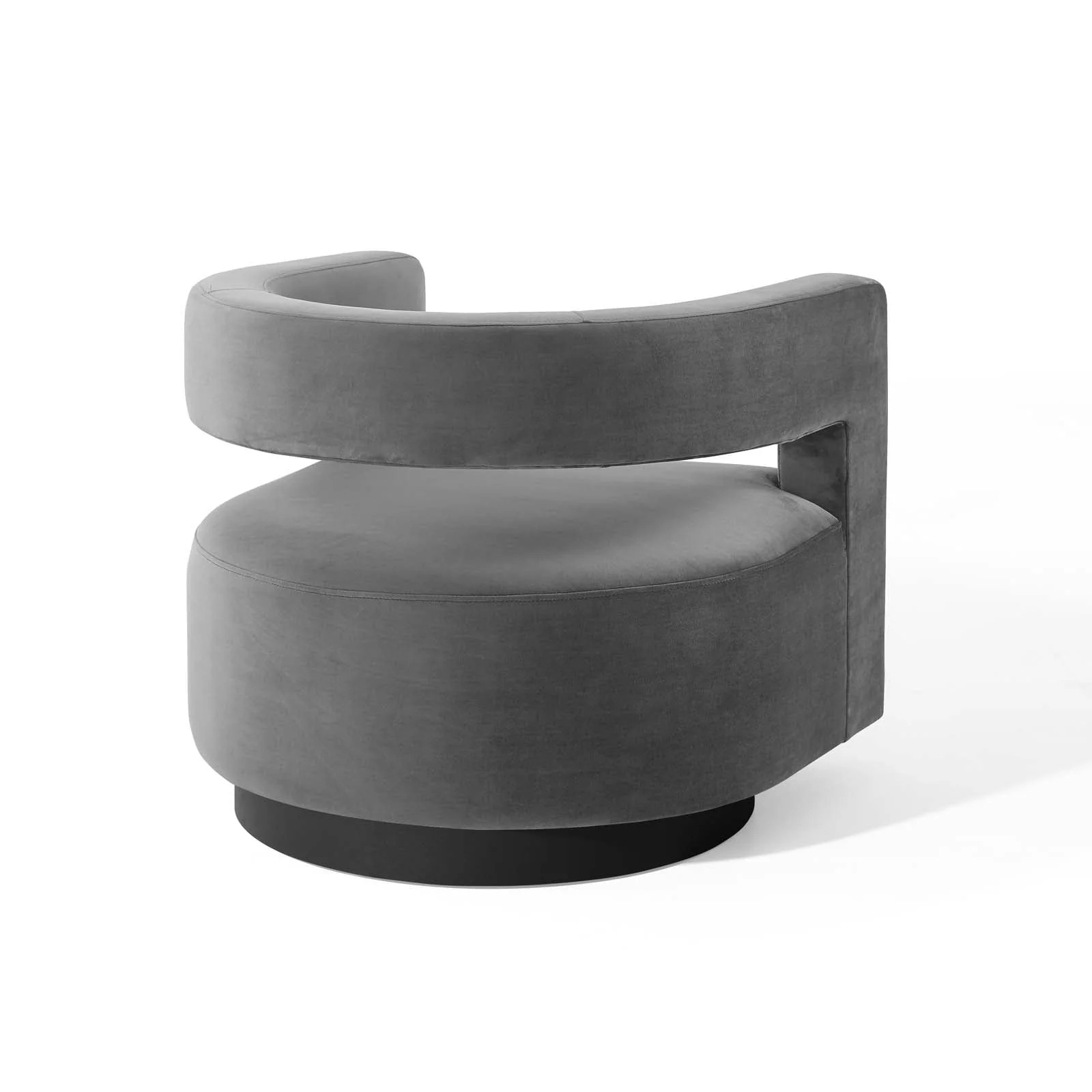 29 Inch Performance Velvet Swivel Armchair with Cutaway Back - Image 5