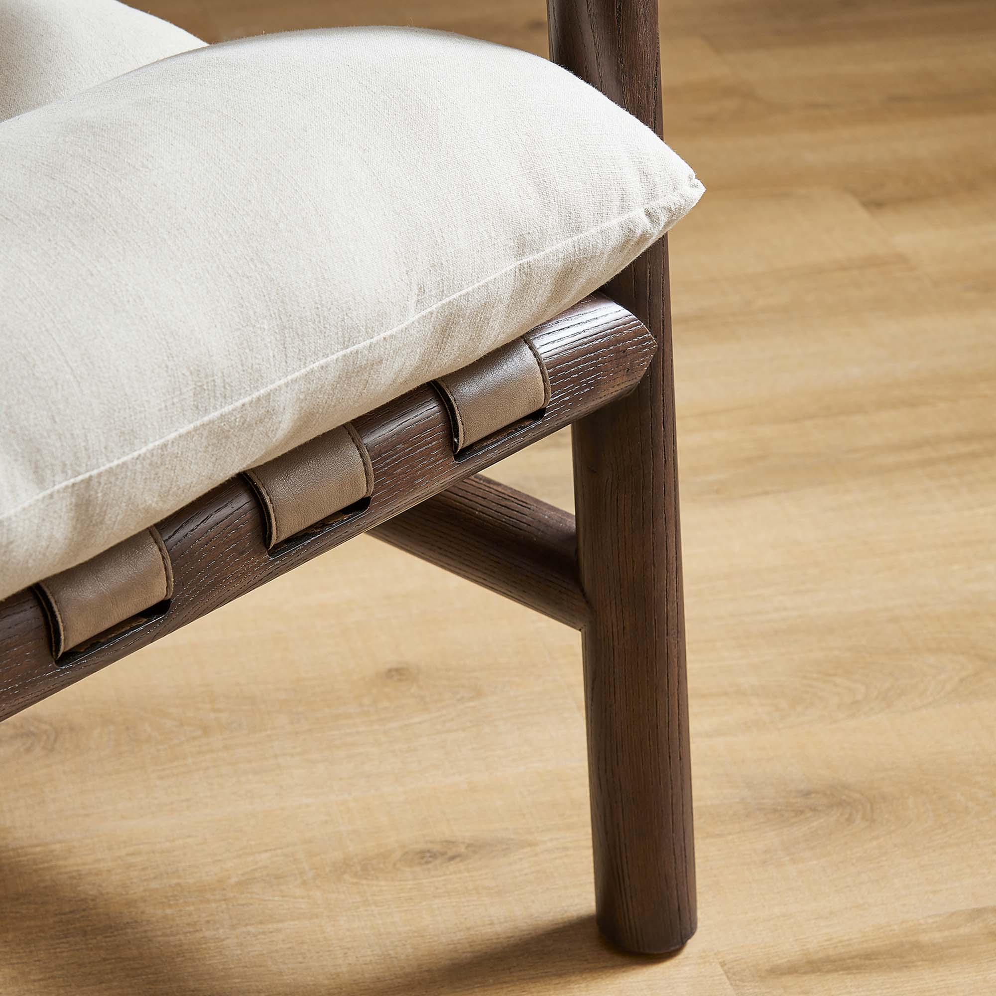 29 Inch Wood Sling Chair in Walnut - Image 4