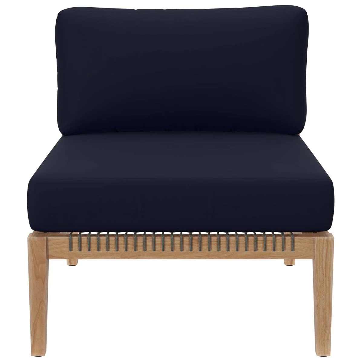 29" Modern Teak Wood Outdoor Armless Chair – Modern Teak Patio Seating, Weatherproof - Image 20