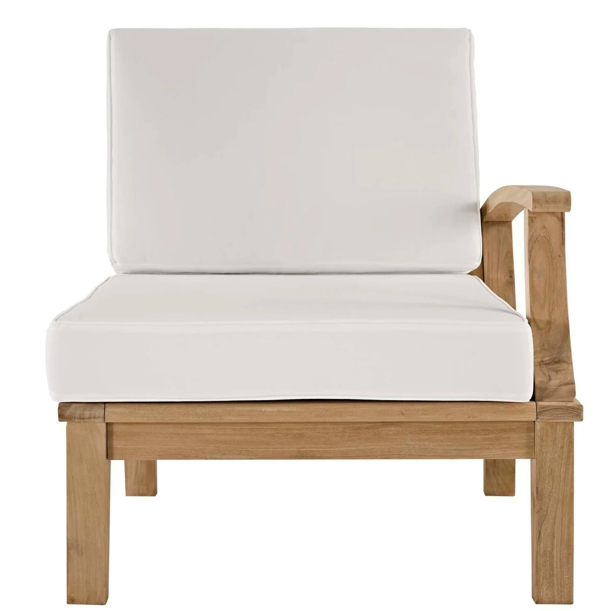 29" Natural Teak Right-Facing Outdoor Sofa, Teak Frame and Weather-Resistant Construction - Image 20