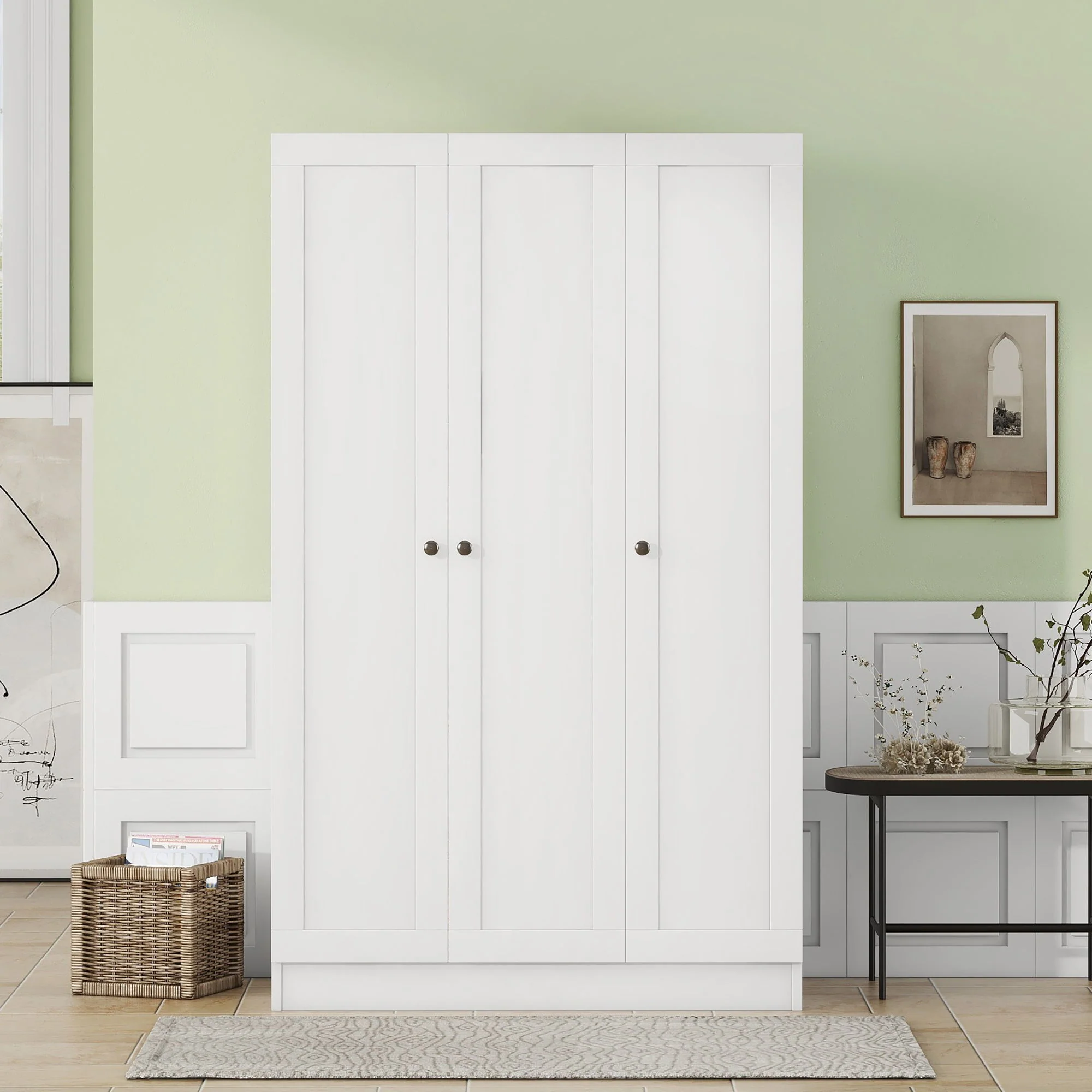 3 Door Shutter Wardrobe With Shelves - Image 5