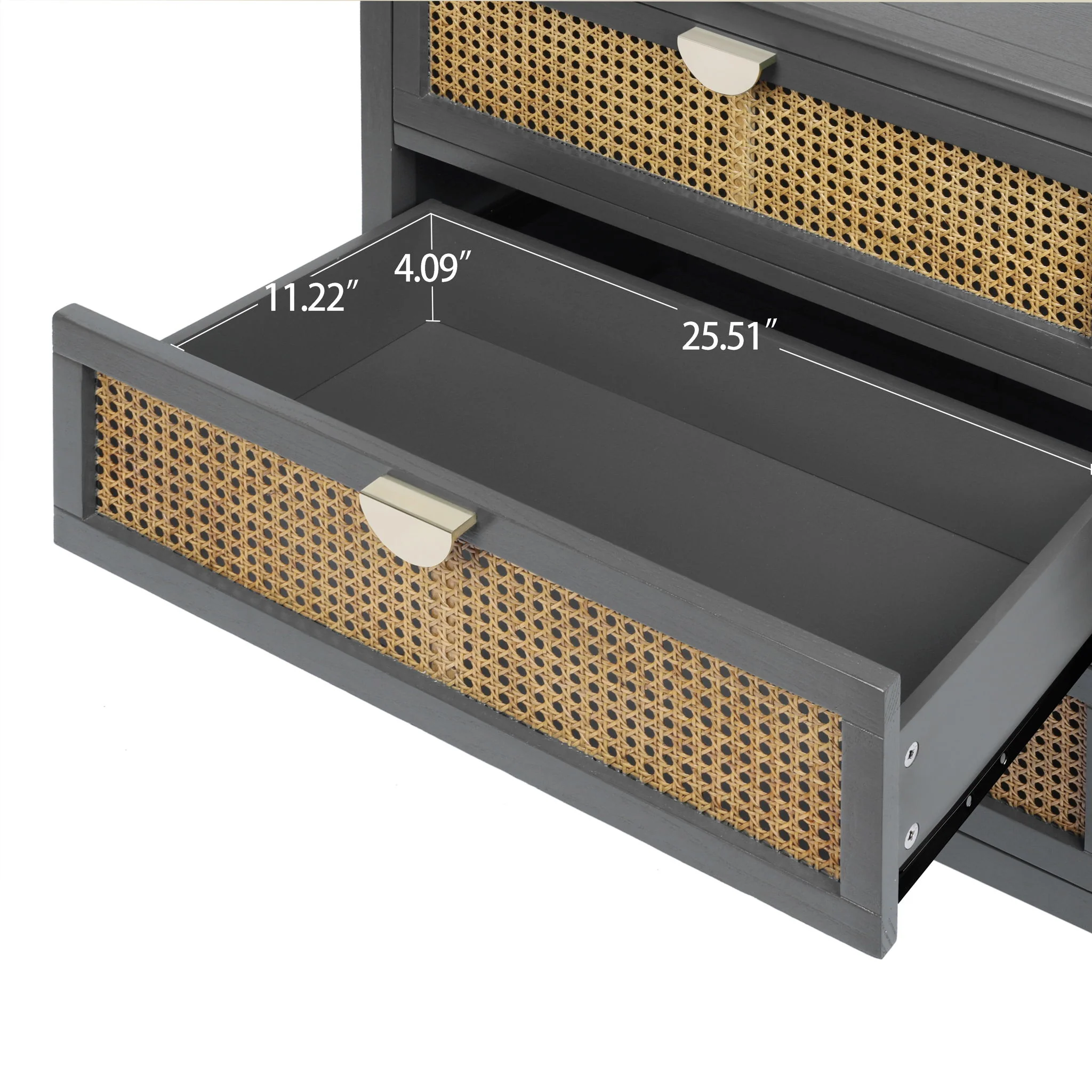 3 Drawer Cabinet, Natural Rattan, American Furniture - Image 13