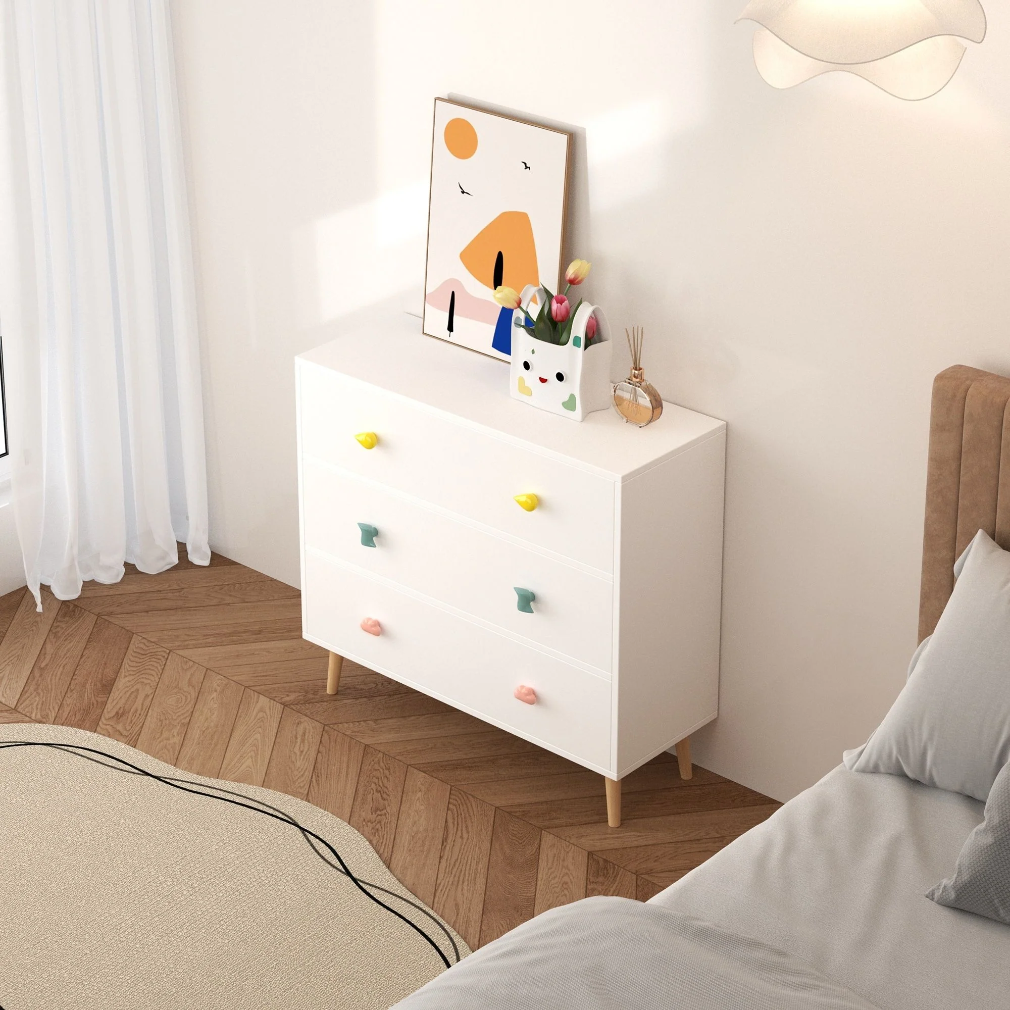 3 Drawer Dresser, Storage Cabinet With Anti Tip Safety - Image 14