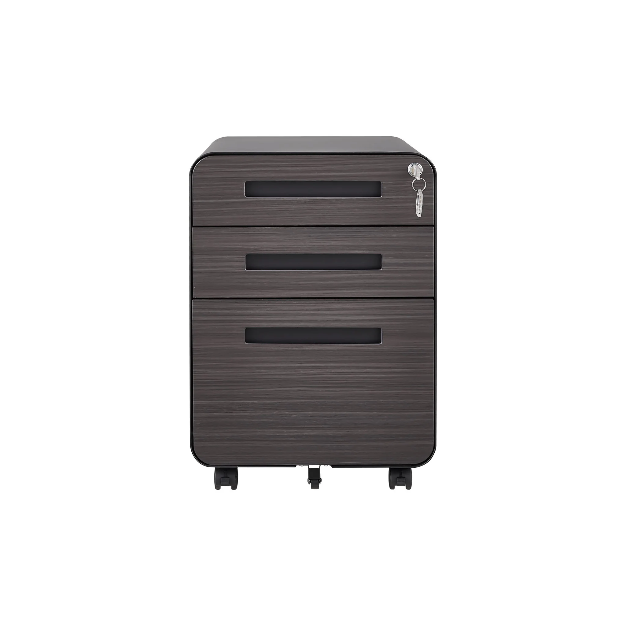 3 Drawer Mobile File Cabinet Under Desk Office, Simple Style Versatile Storage Cabinet For Legal / Letter / A4 Files, 5 Wheel Design Anti-Tilting Cold Rolled Steel Waterproof Moisture-Proof - Image 19