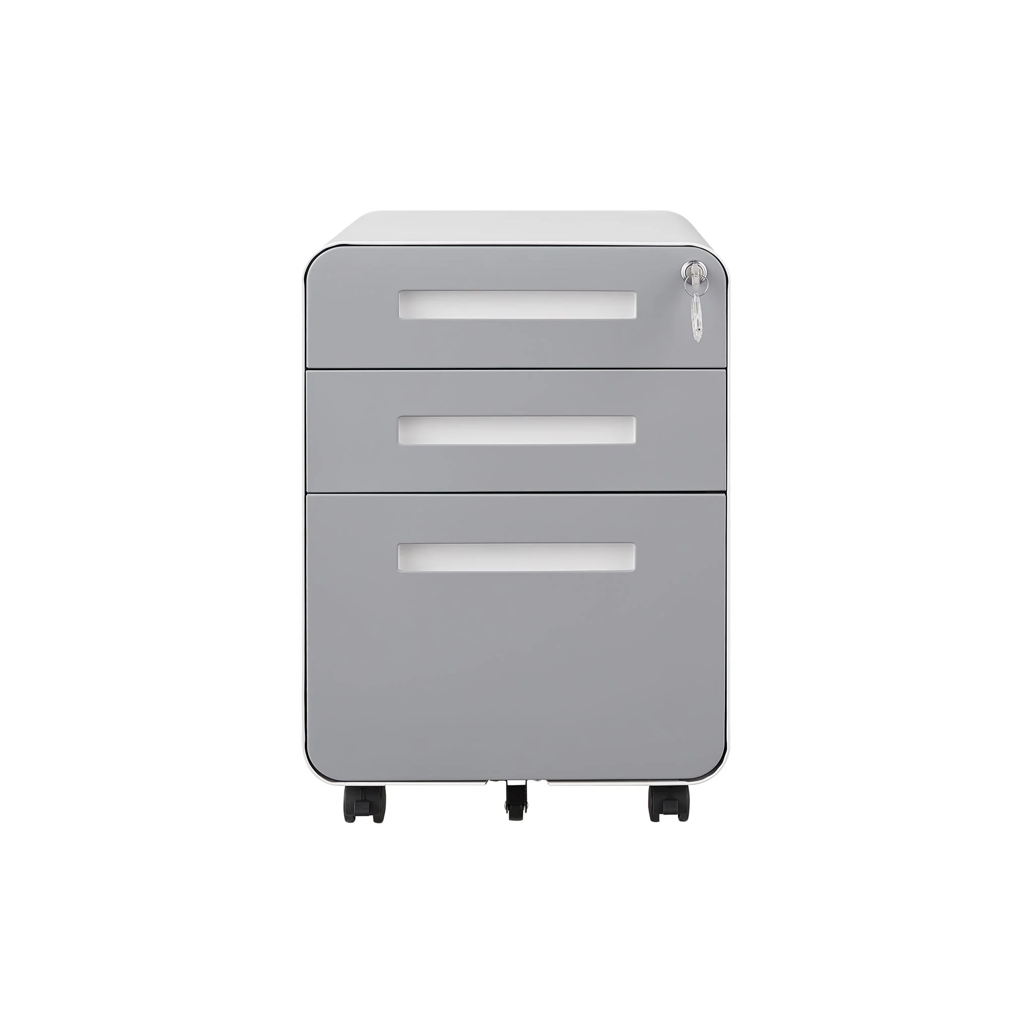 3 Drawer Mobile File Cabinet Under Desk Office, Simple Style Versatile Storage Cabinet For Legal / Letter / A4 Files, 5 Wheel Design Anti-Tilting Cold Rolled Steel Waterproof Moisture-Proof - Image 25