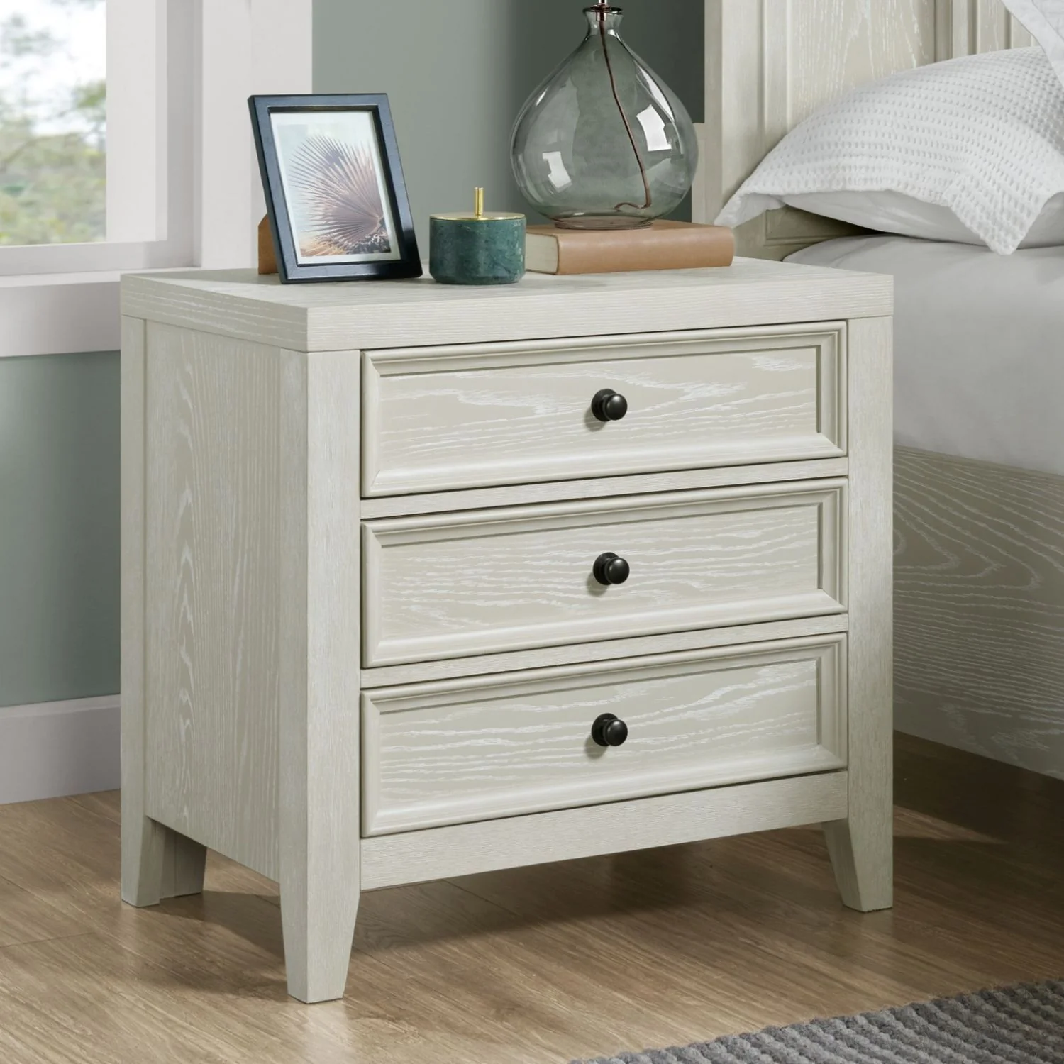 3 Drawer Nightstand With USB Charging Port - Image 4