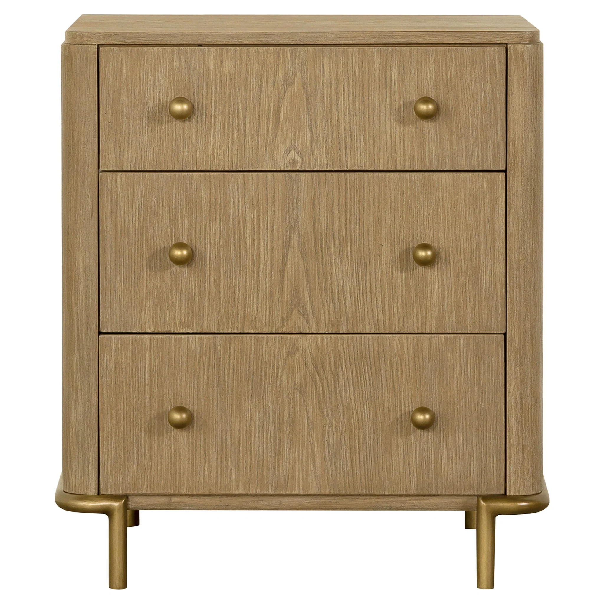 3 Drawer Nightstand With USB Ports - Brown - Image 5