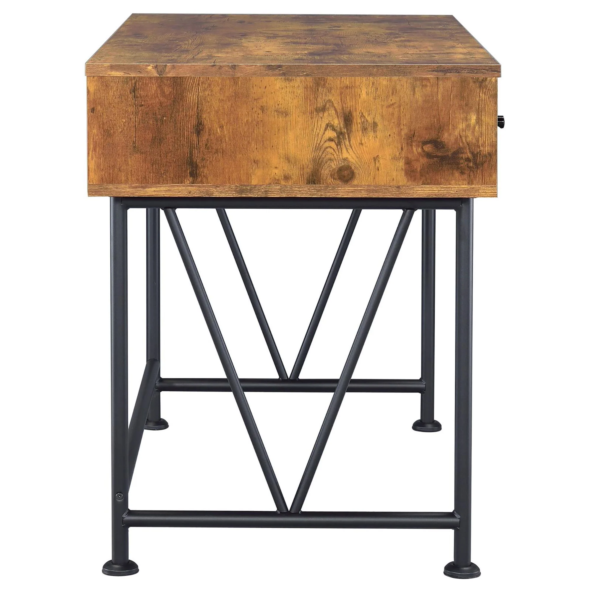 3 Drawer Writing Desk With Handles - Brown - Image 6