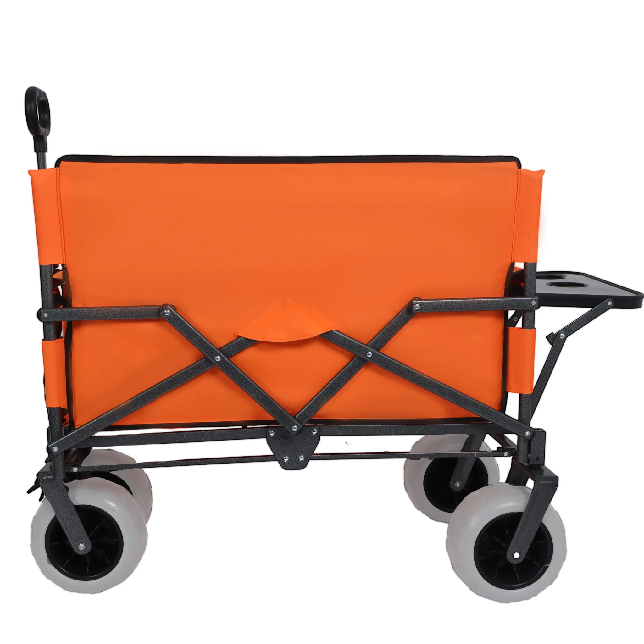 3 In 1 Folding Wagon With Bench Seat & Rear Mounted Tabletop - Orange - Image 5