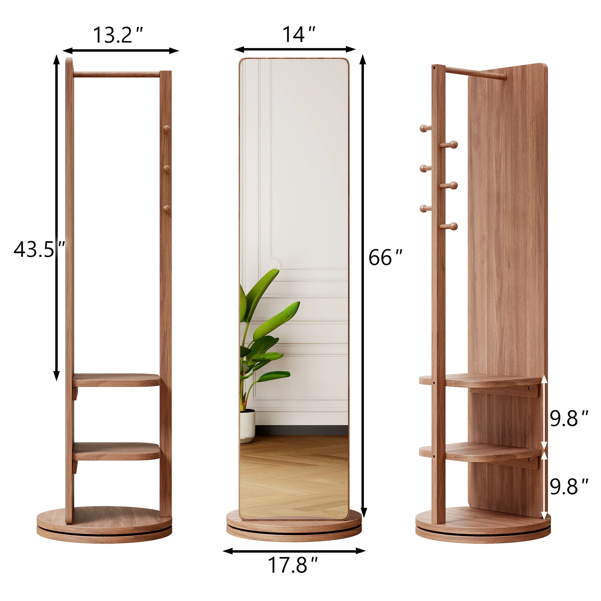 3 In 1 Multifunctional Full Length Clothing Mirror - Image 12