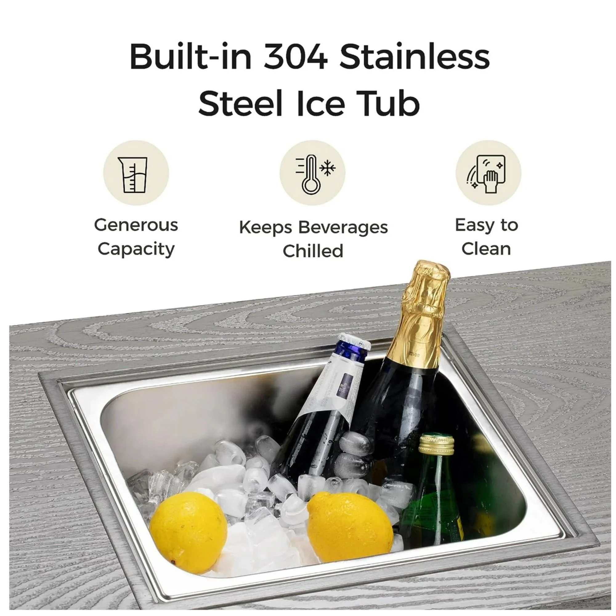 3 In 1 Outdoor Propane Fire Pit Table 50, 000 BTU With Ice Bucket - Gray - Image 5