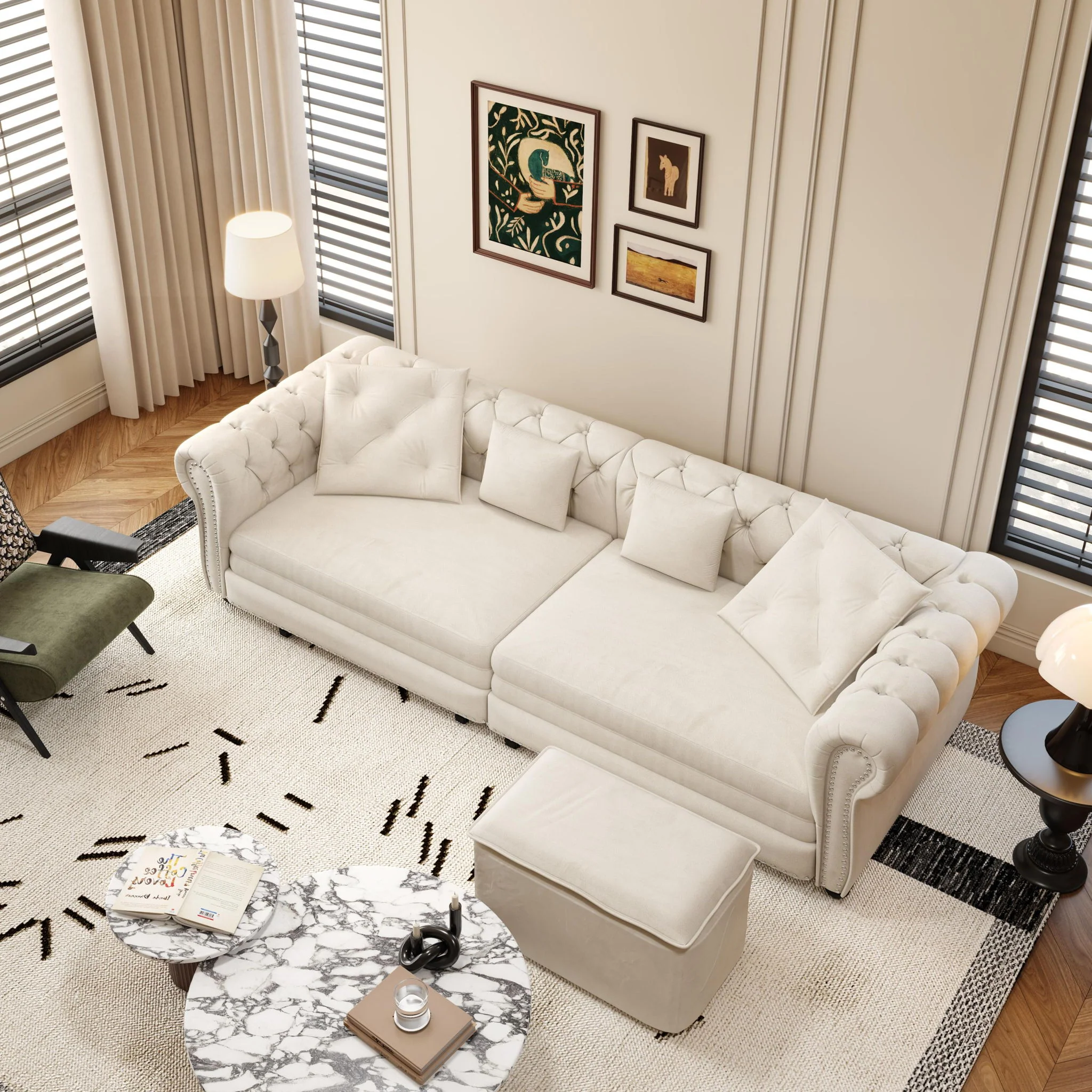 3 In 1 Pull Out Convertible Sleeper Sofa Bed, King Size, Chaise Lounge - Image 8