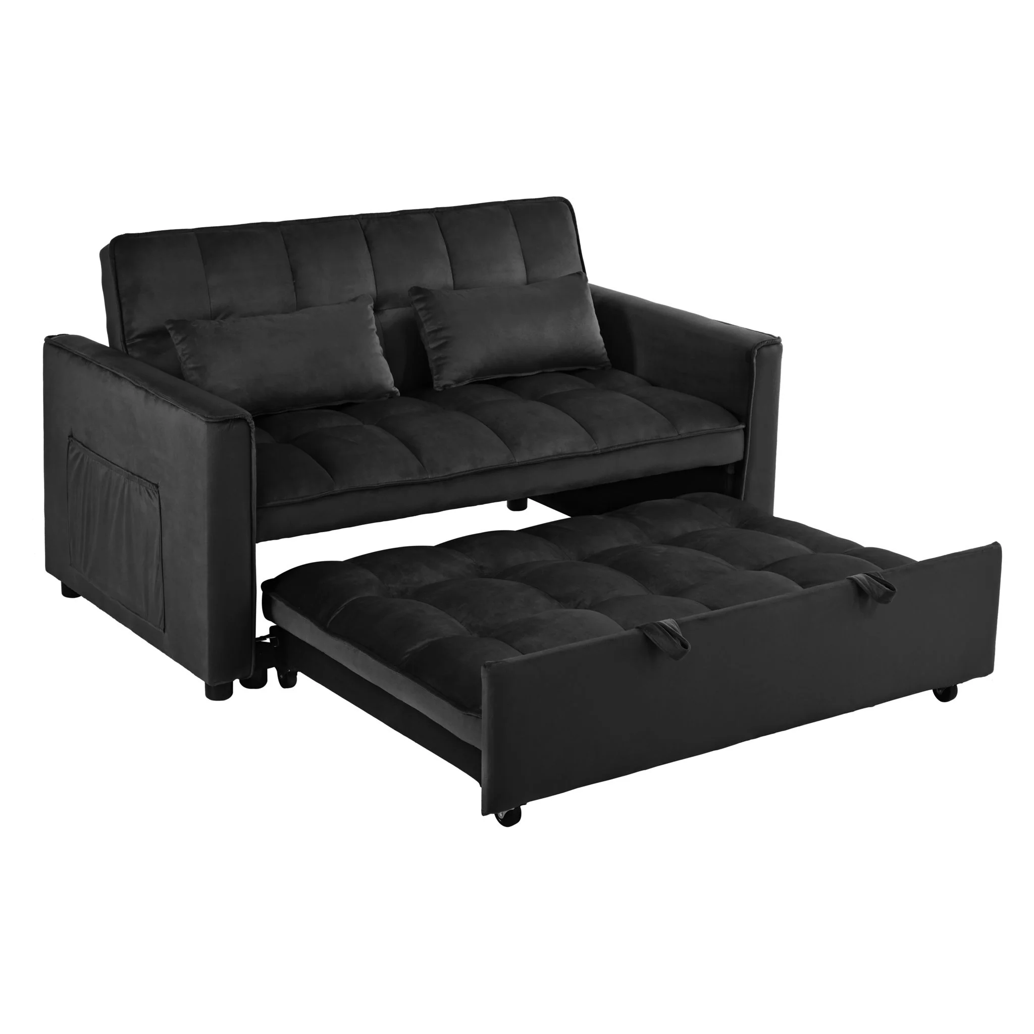 3 In 1 Pull Out Couch Convertible Sofa Bed With Reclining Backrest - Image 16