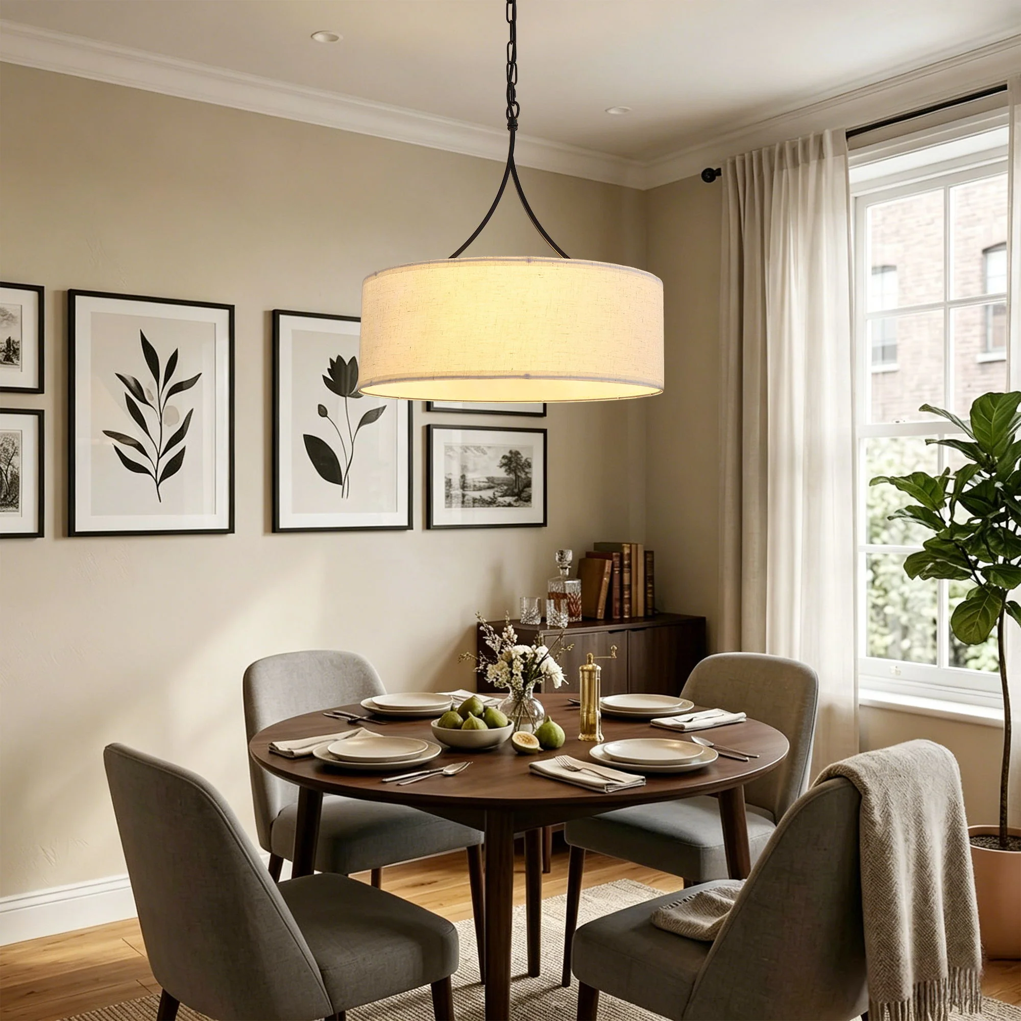 3 Light Drum Pendant Light - Image 17