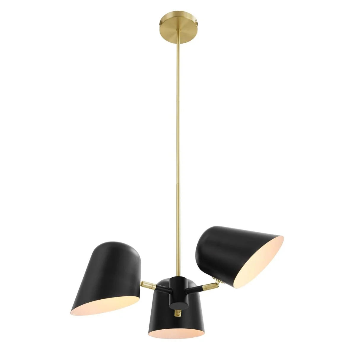 3-Light Mid-Century Pendant Chandelier with Metal Shades – Classic Retro Design - Image 16