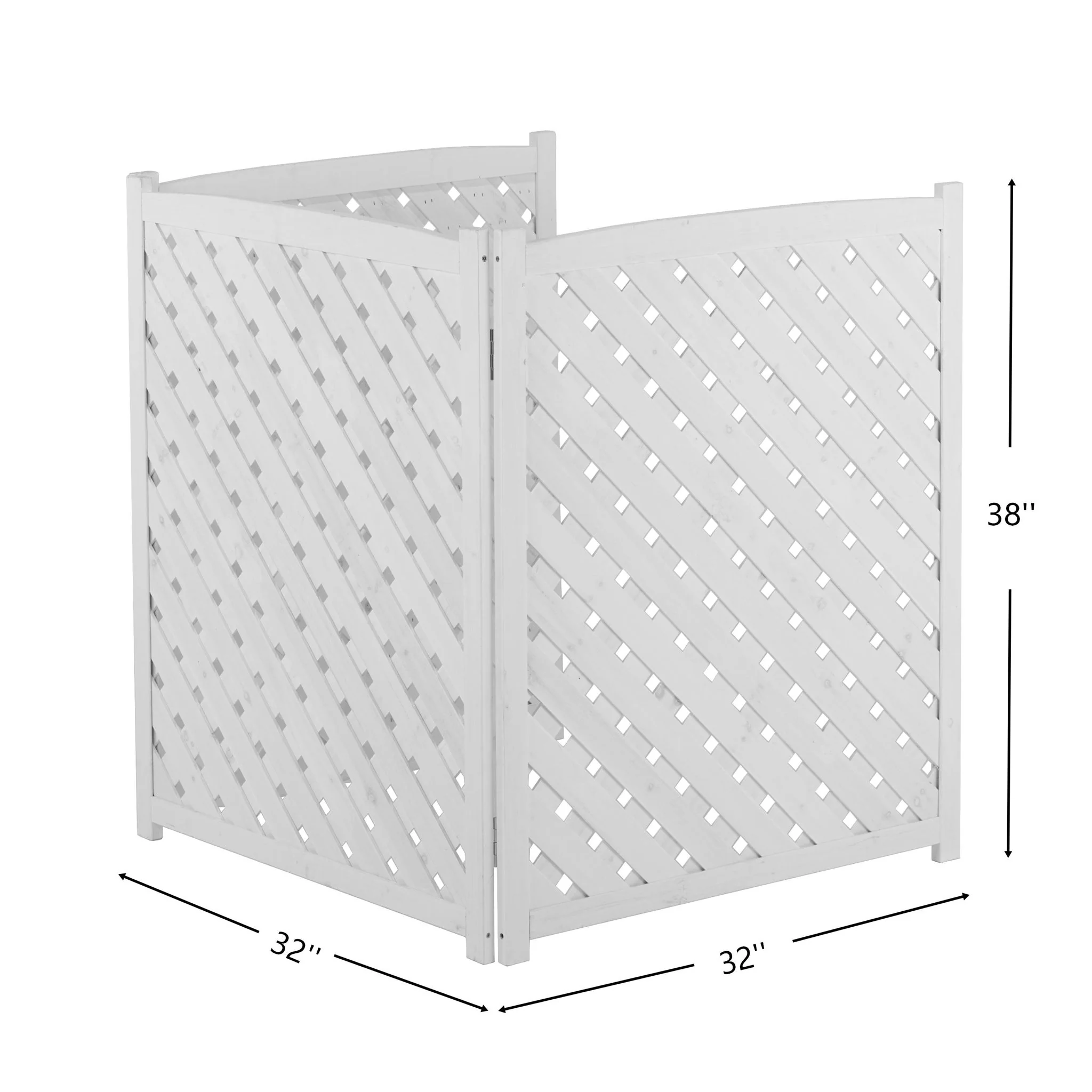 3 Panel Outdoor Air Conditioner Fence Screen, Privacy Fence - White - Image 8