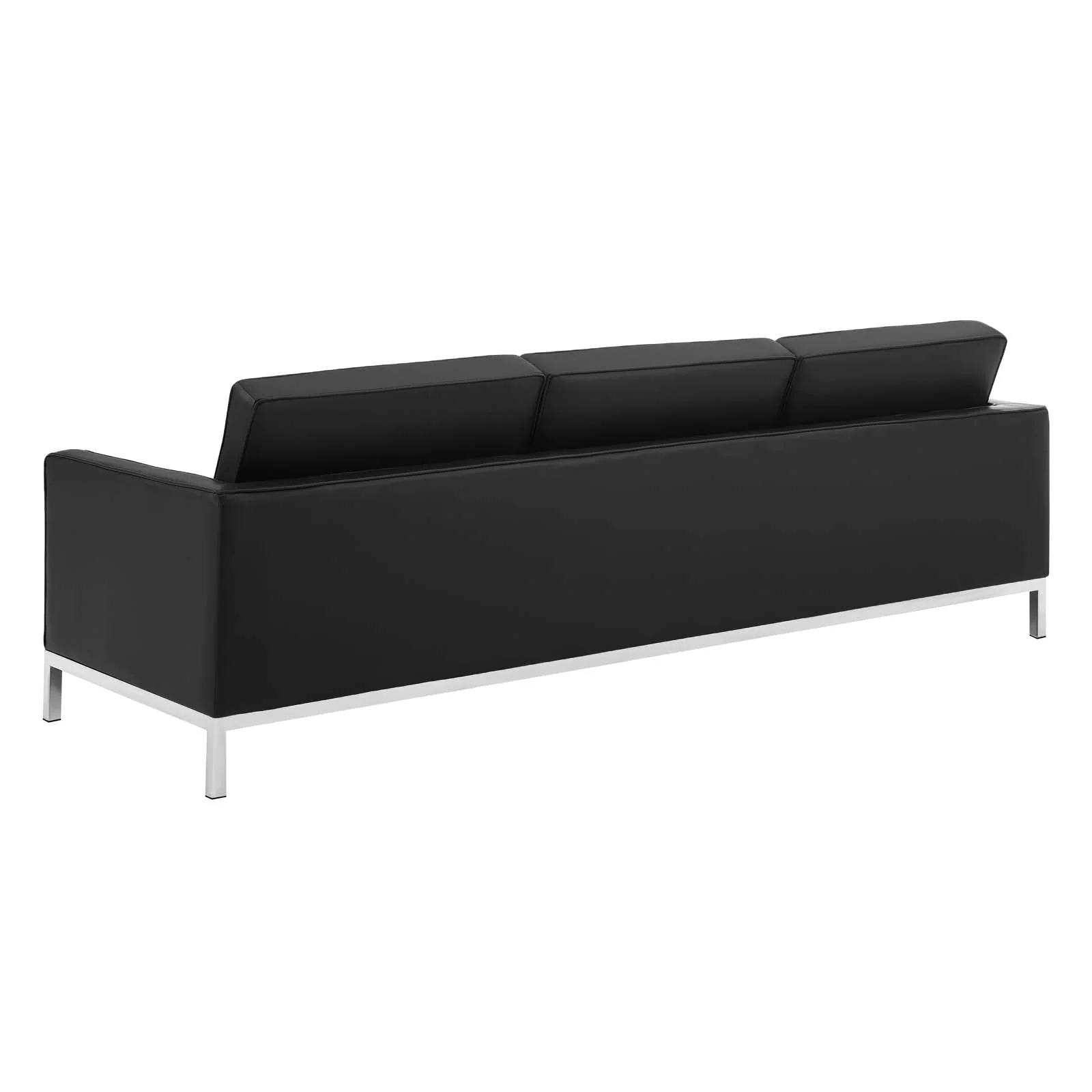 3 Piece 155" Tufted Upholstered Faux Leather Set - Image 5