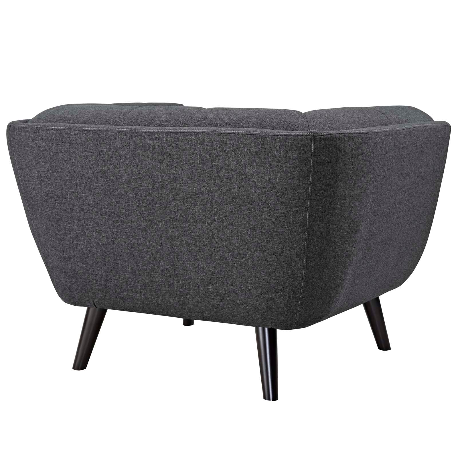 3 Piece 173" Broad Profile Upholstered Fabric Sofa and Armchair Set in Gray - Image 3