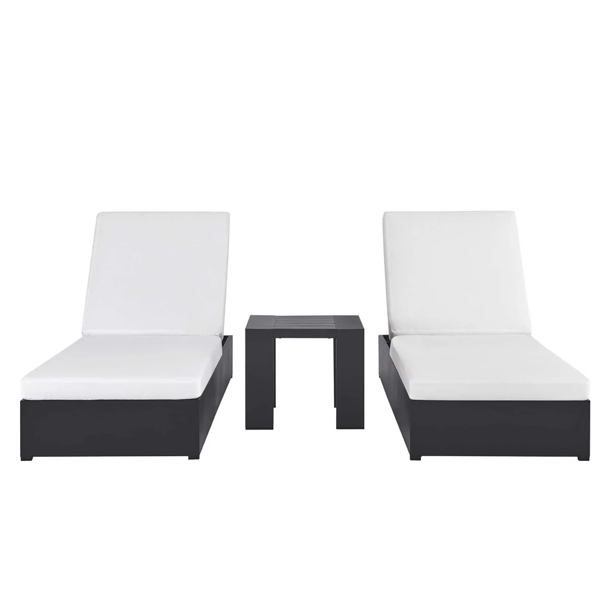 3-Piece Aluminum Outdoor Chaise Lounge Set for Patio, Pool, Deck & Garden