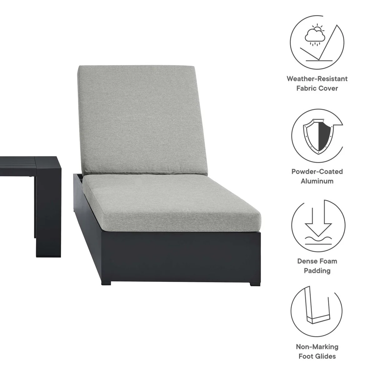 3-Piece Aluminum Outdoor Chaise Lounge Set for Patio, Pool, Deck & Garden - Image 8