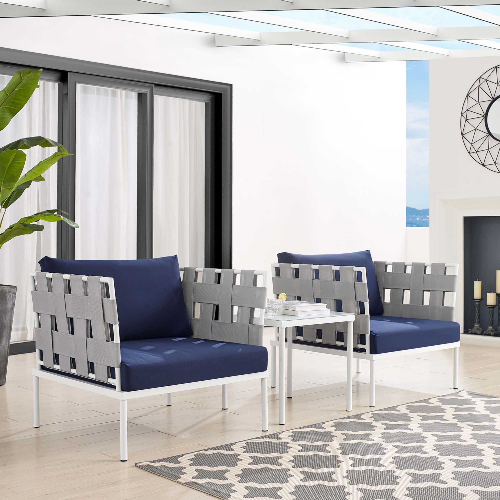 3-Piece Aluminum Outdoor Patio Seating Set with Cushions, Durable Weather-Resistant Design - Image 10