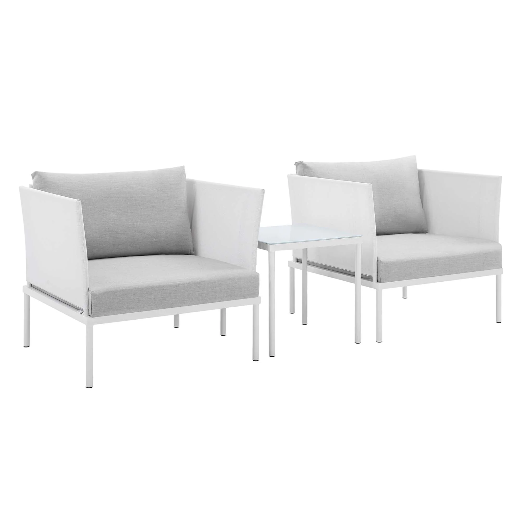 3-Piece Aluminum Outdoor Patio Seating Set with Sunbrella Cushions and Weatherproof Frame - Image 11