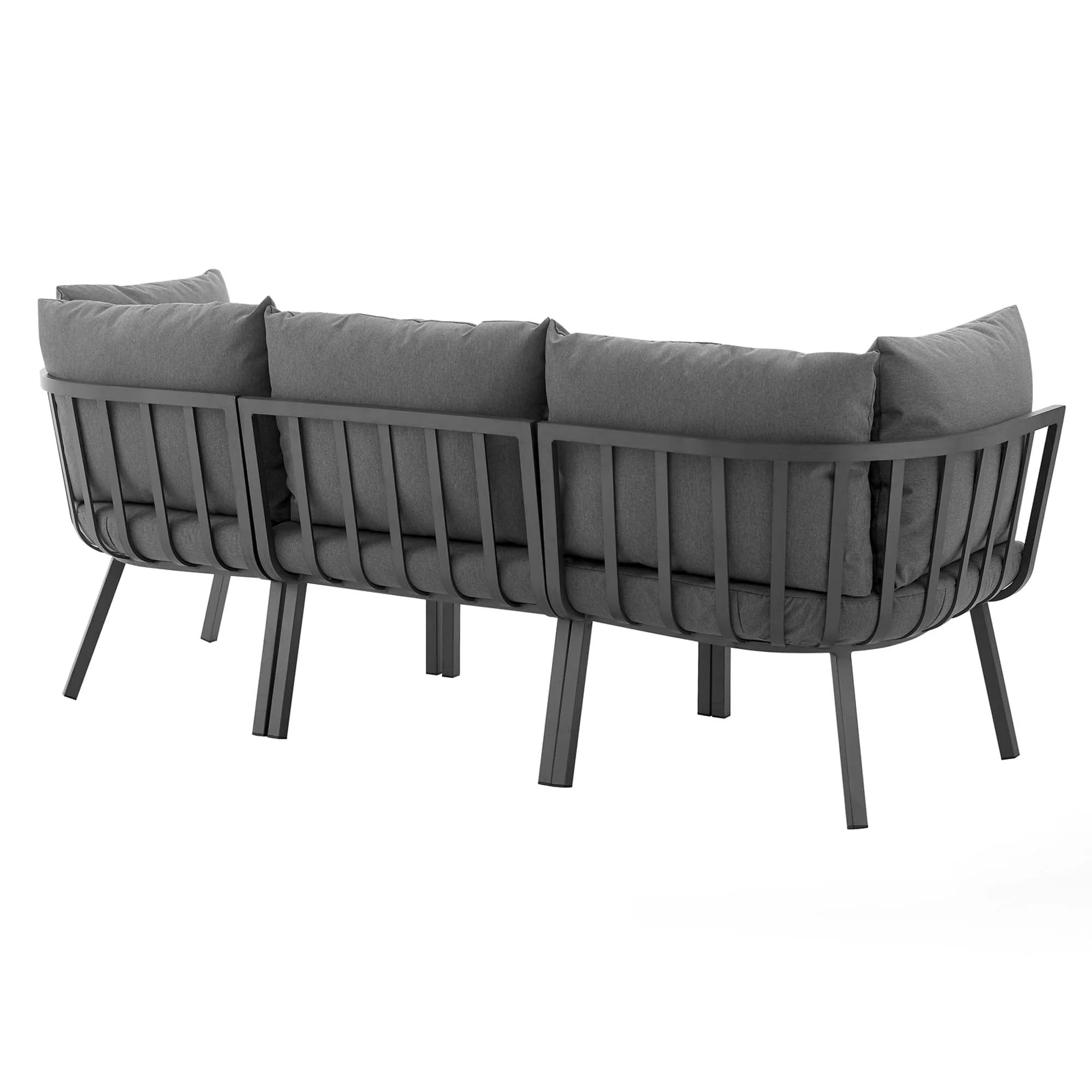 3-Piece Aluminum Outdoor Patio Sectional Sofa Set — Modern Weather-Resistant Seating - Image 53