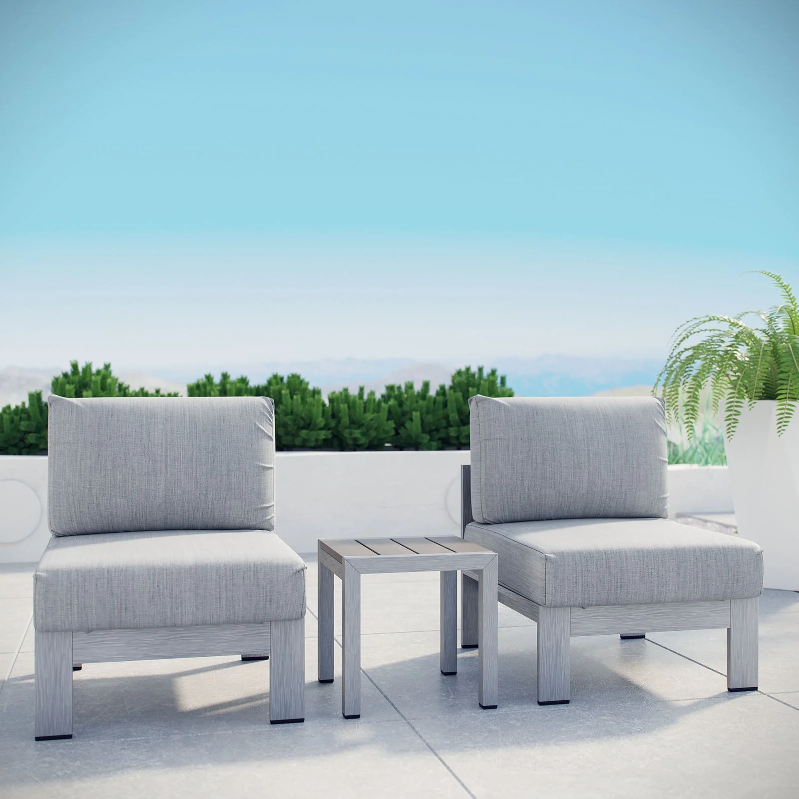 3-Piece Aluminum Patio Sectional Sofa Set with Cushions and Aluminum Frame - Image 24