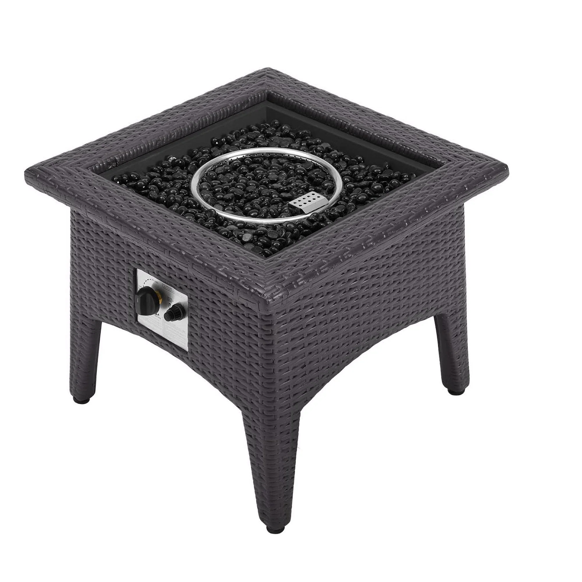 3-Piece Espresso Wicker Outdoor Patio Set with Fire Pit, All-Weather Wicker - Image 20