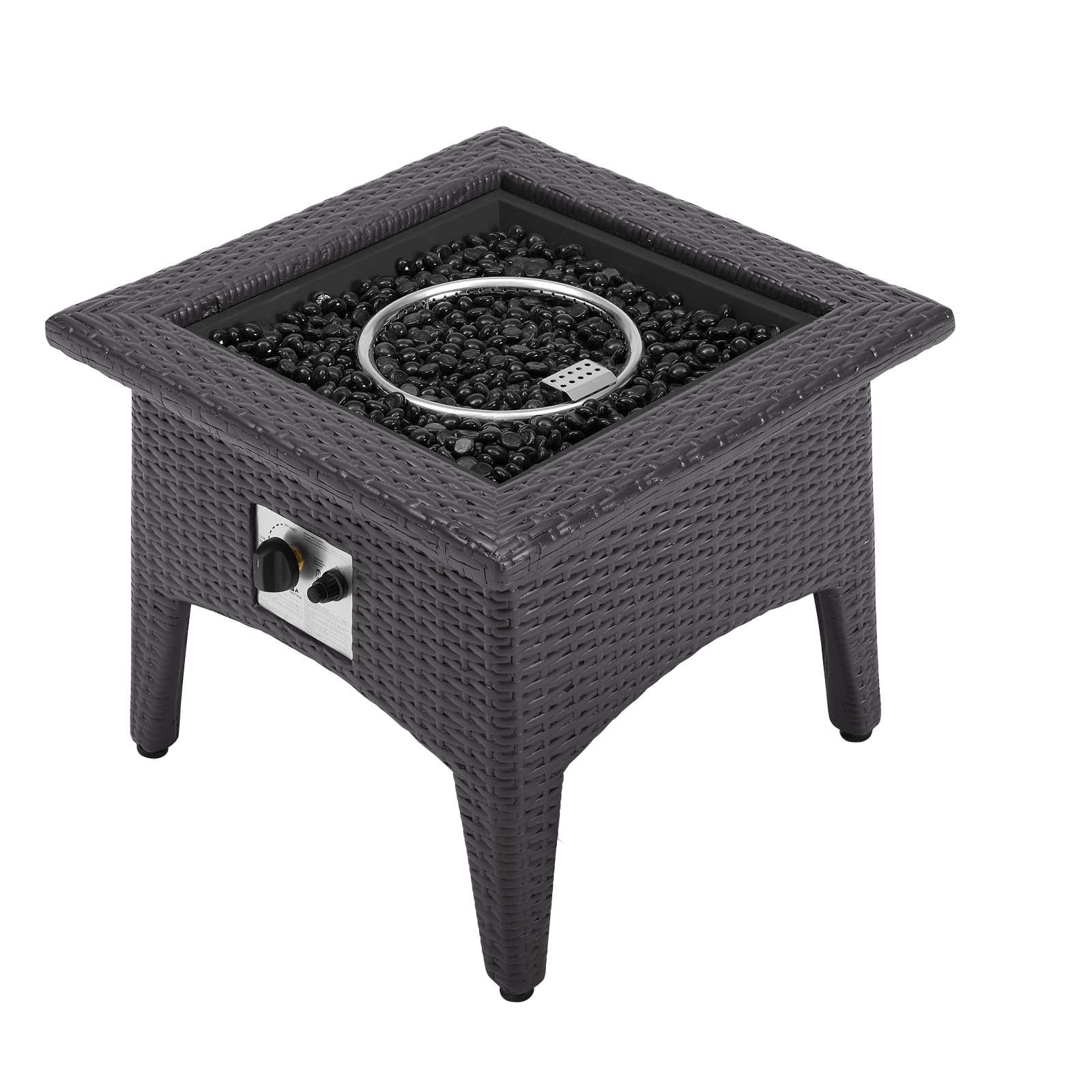 3-Piece Espresso Wicker Outdoor Patio Set with Fire Pit, All-Weather Wicker - Image 28