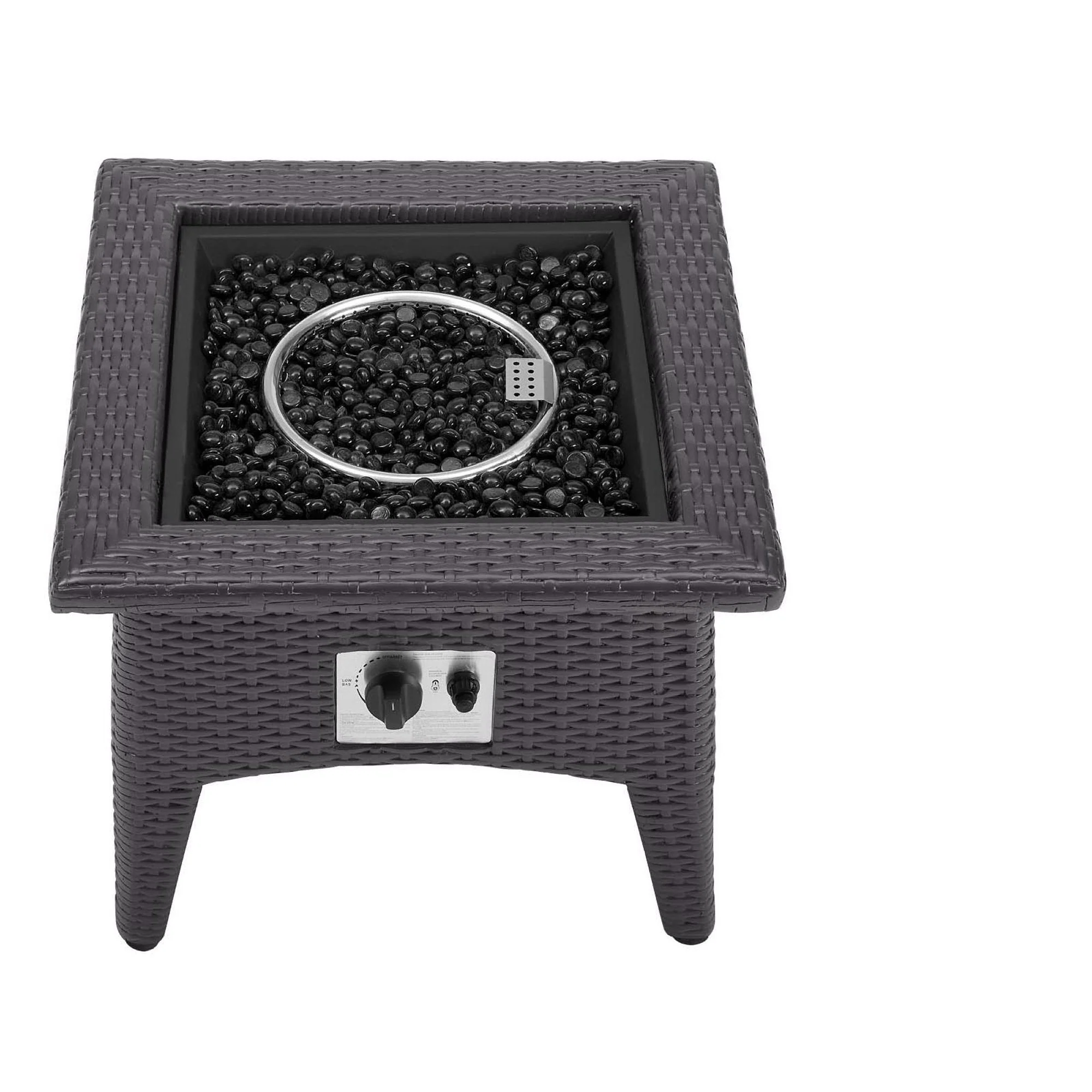 3-Piece Espresso Wicker Outdoor Patio Set with Fire Pit, All-Weather Wicker - Image 8