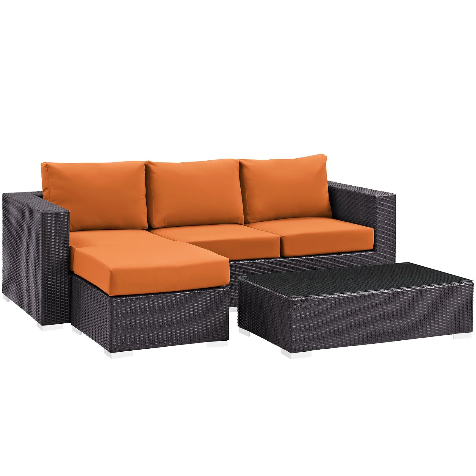 3-Piece Espresso Wicker Patio Sofa Set with Cushions for Outdoor Seating - Image 16