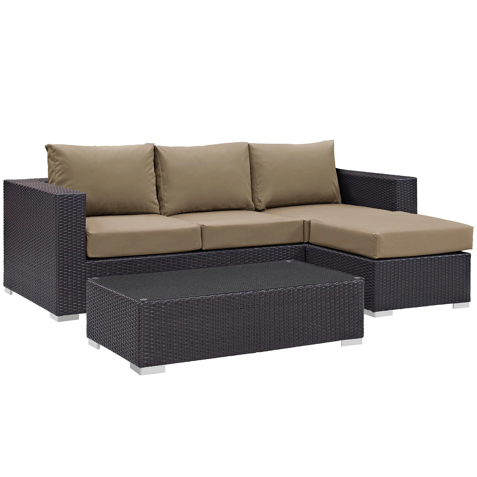 3-Piece Espresso Wicker Patio Sofa Set with Cushions for Outdoor Seating - Image 22
