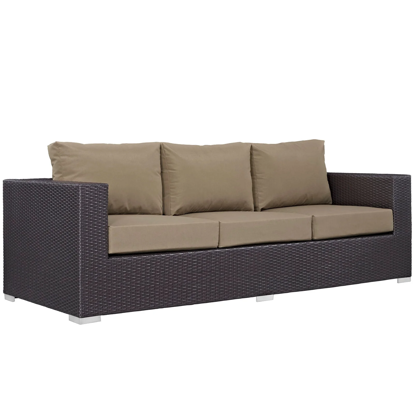 3-Piece Espresso Wicker Patio Sofa Set with Cushions for Outdoor Seating - Image 24