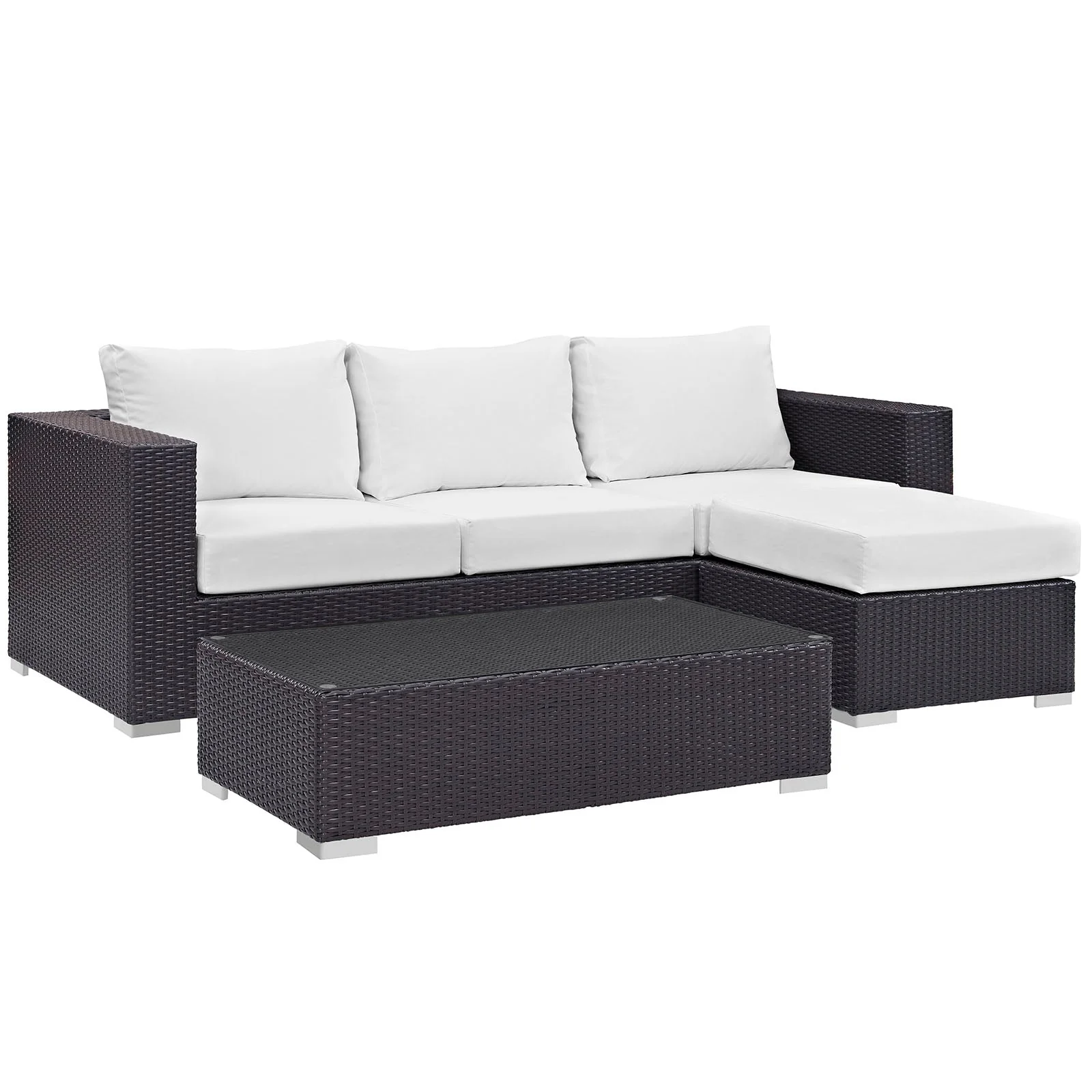 3-Piece Espresso Wicker Patio Sofa Set with Cushions for Outdoor Seating - Image 36