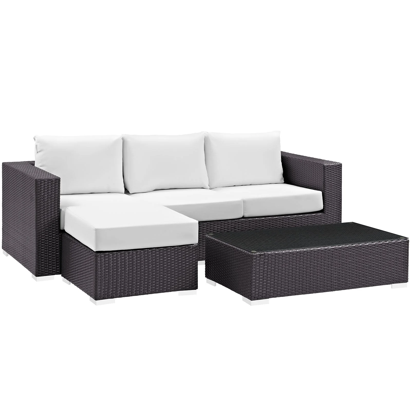 3-Piece Espresso Wicker Patio Sofa Set with Cushions for Outdoor Seating - Image 37