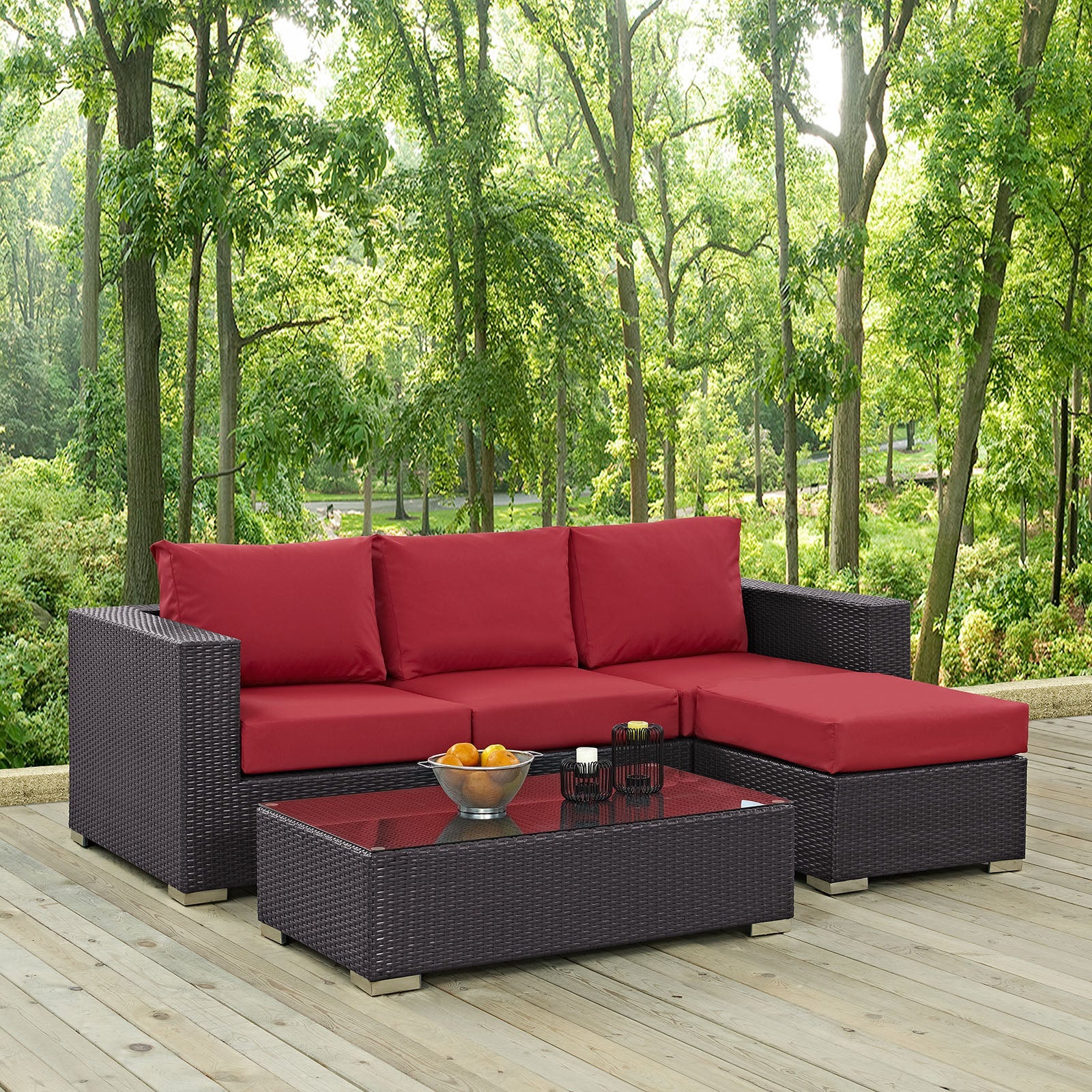 3-Piece Espresso Wicker Patio Sofa Set with Cushions for Outdoor Seating - Image 7