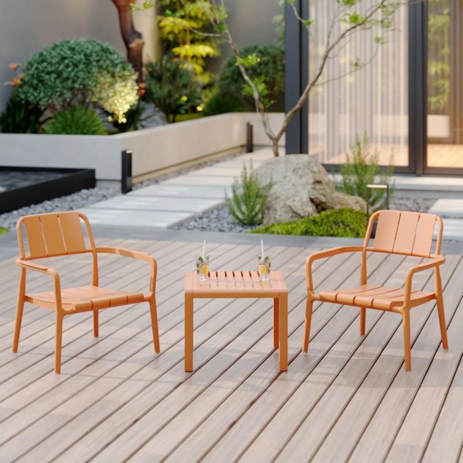 3 Piece Indoor / Outdoor Leisure Table And Chair Set - Image 10
