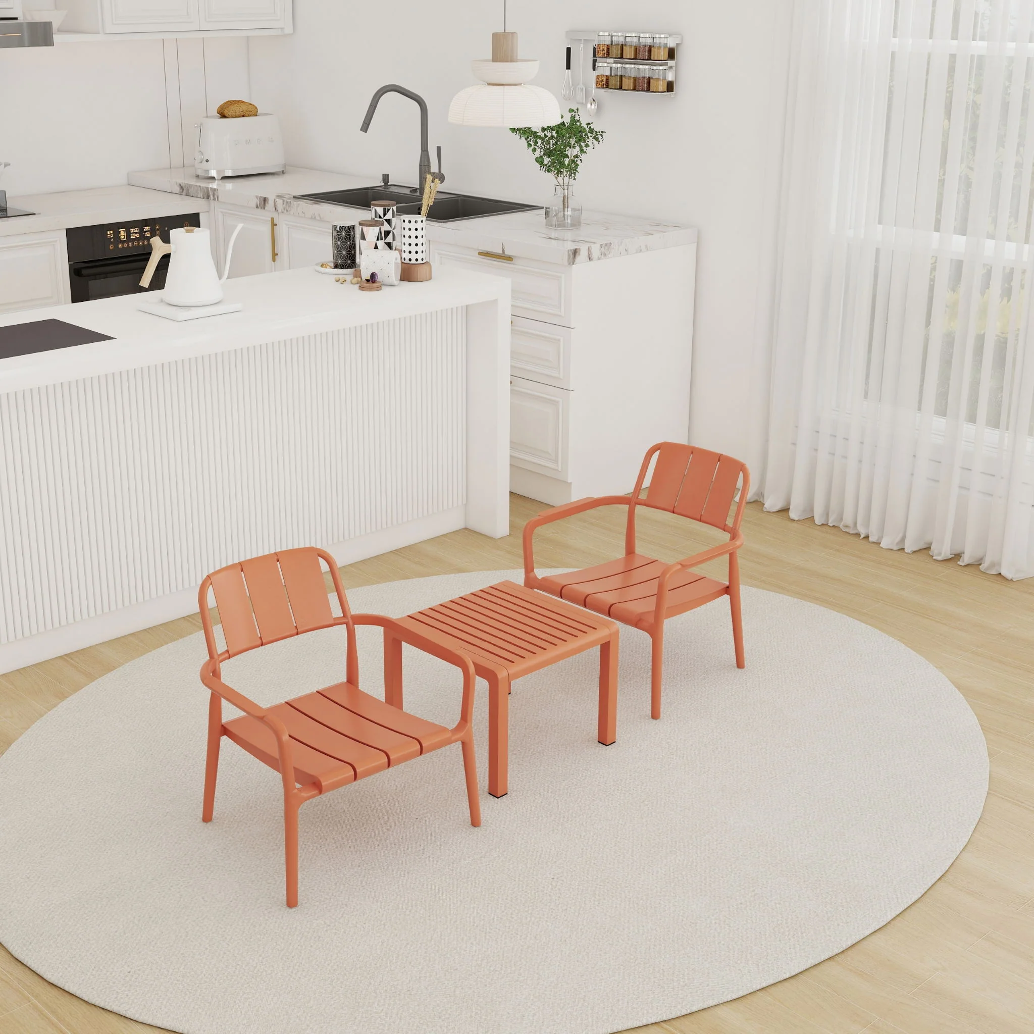 3 Piece Indoor / Outdoor Leisure Table And Chair Set - Image 16
