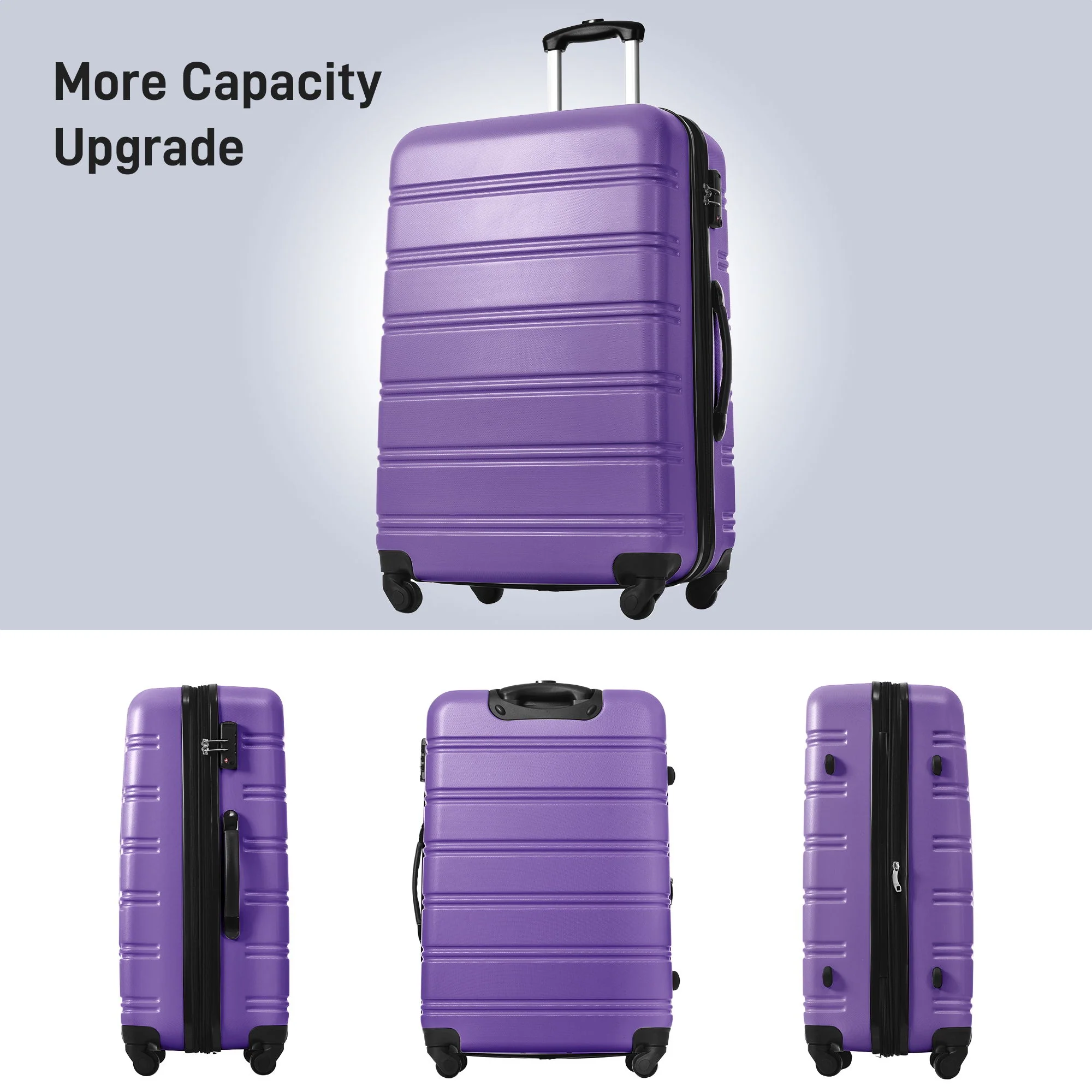 3 Piece Luggage Set Hardside Spinner Suitcase With Tsa Lock 20" 24" 28" Available - Image 36