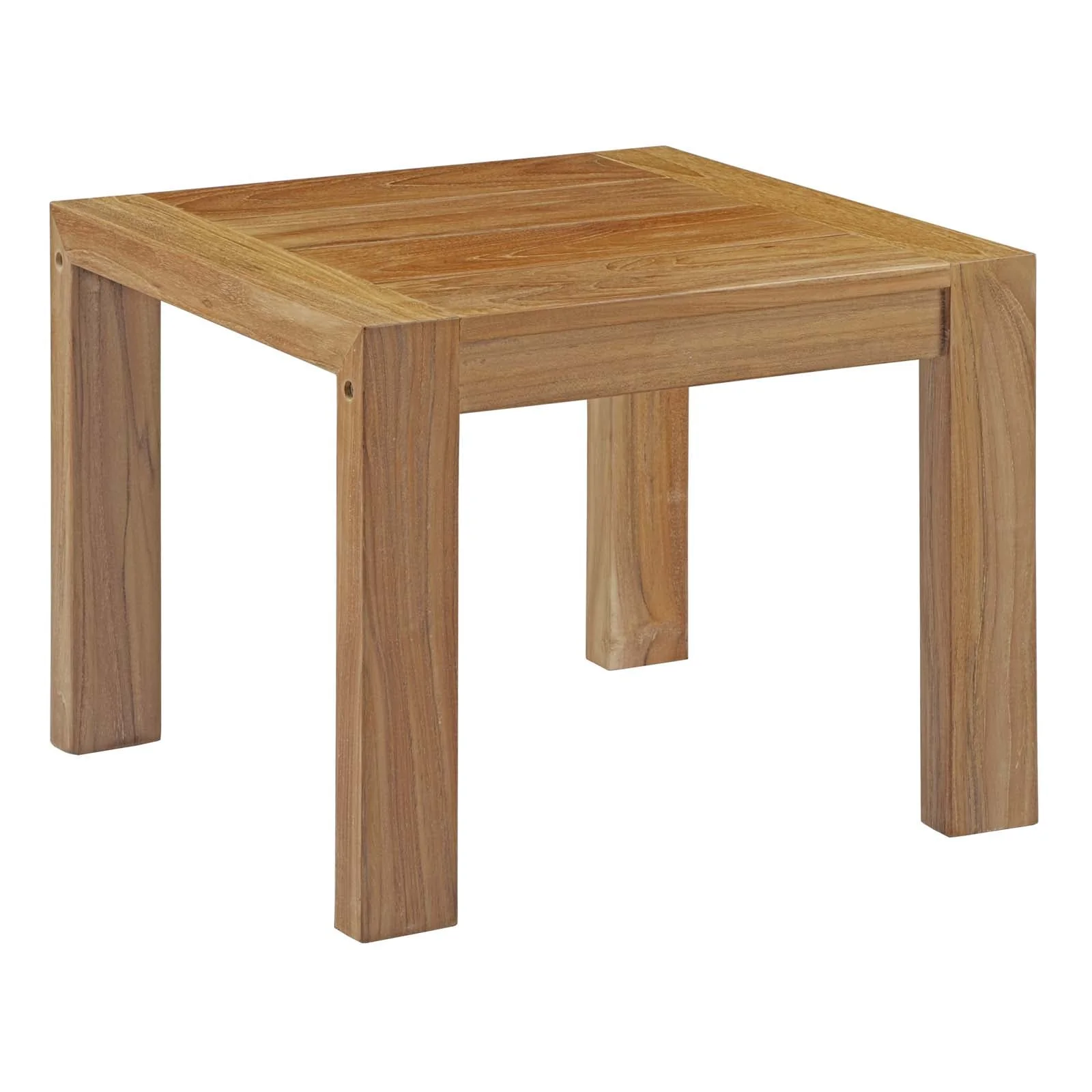 3-Piece Natural Teak Outdoor Patio Set with White Cushions - Image 3