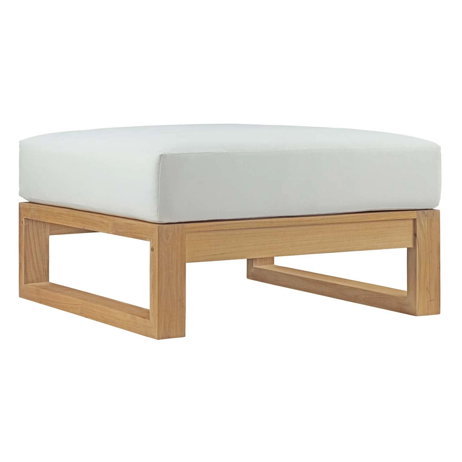 3-Piece Natural Teak Patio Furniture Set with White Cushions - Image 3
