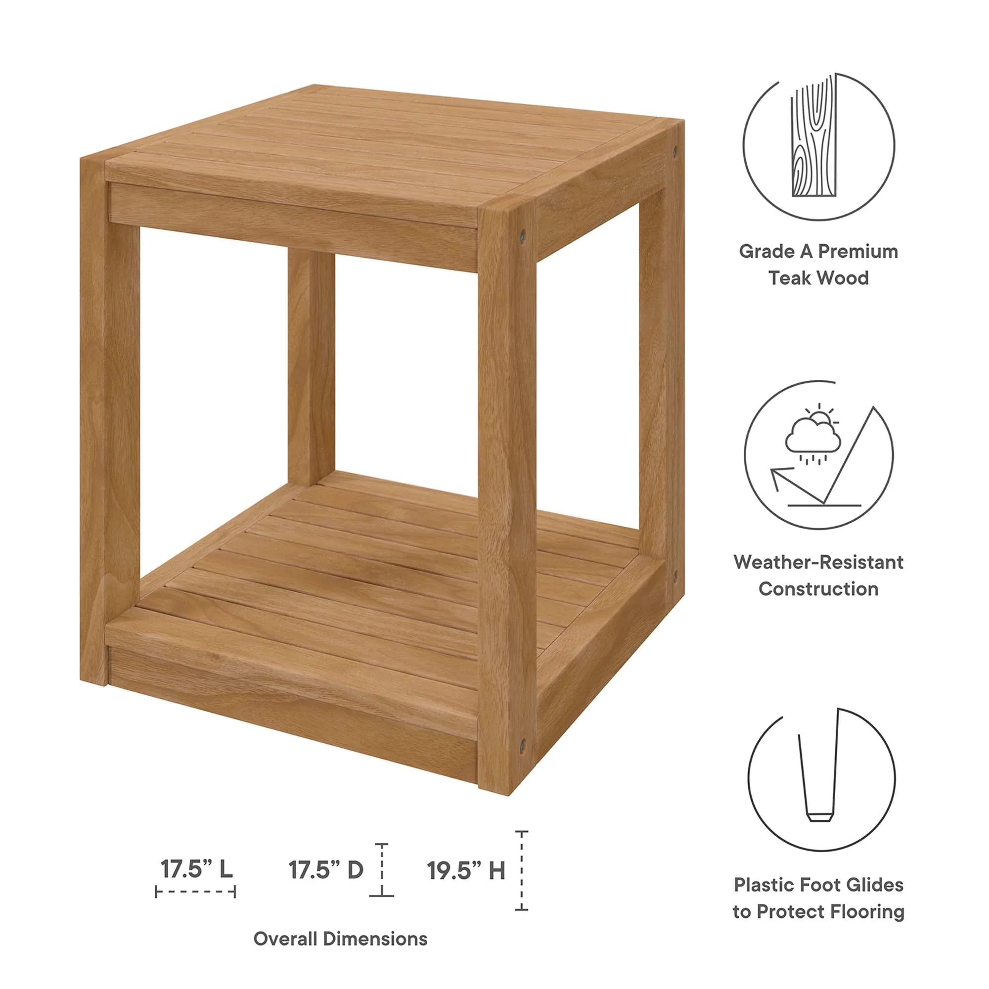 3-Piece Natural Teak Wood Outdoor Patio Furniture Set for Backyard and Deck - Image 26