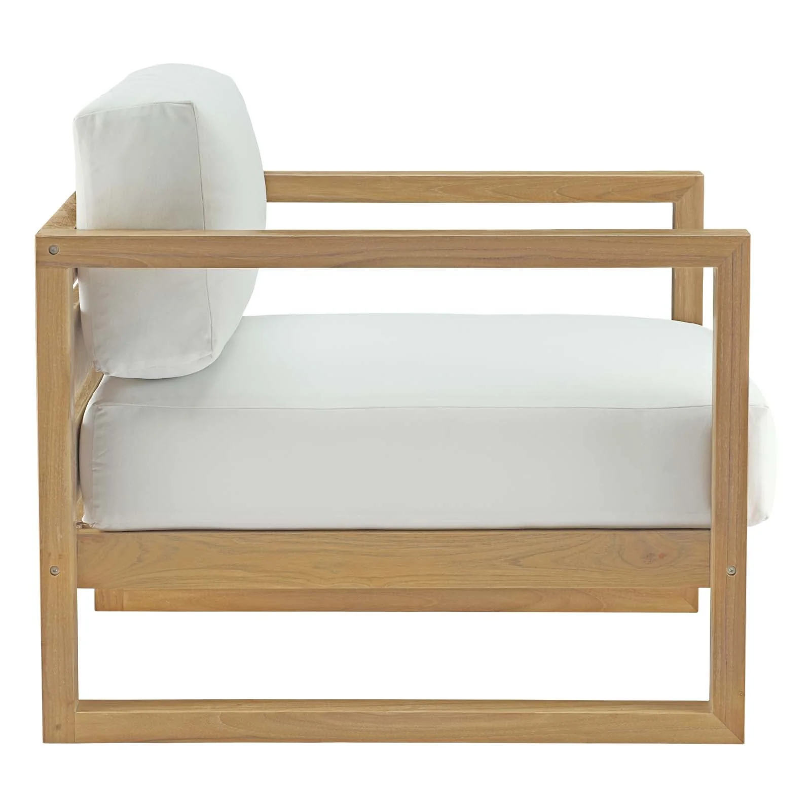 3-Piece Natural White Teak Wood Outdoor Patio Furniture Set - Image 4